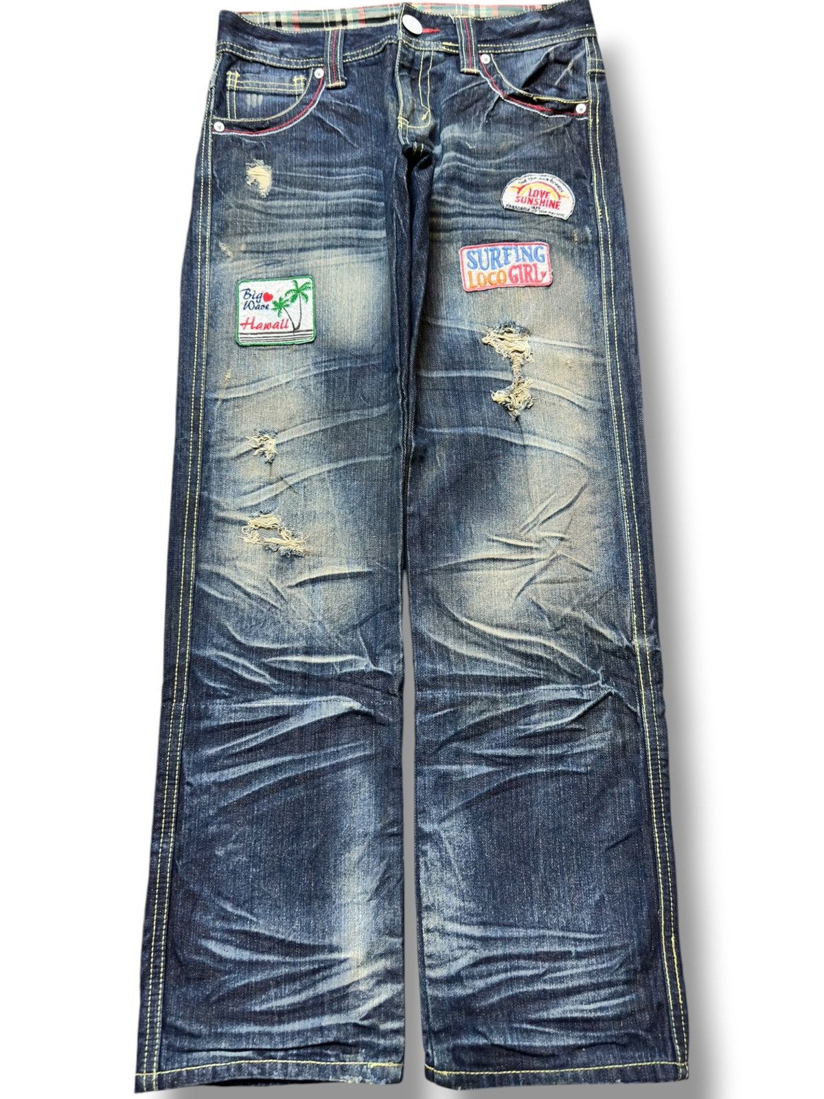 Tornado Mart Vintage Japanese Brand Mudwash Wrinkles Patchwork Denim Size US 30 / EU 46 - 1 Thumbnail
