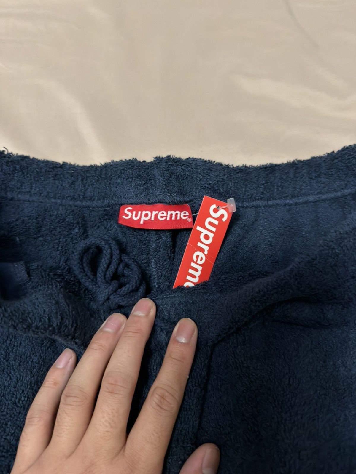 Supreme Terry Cloth Logo Short Navy Blue Medium SS18