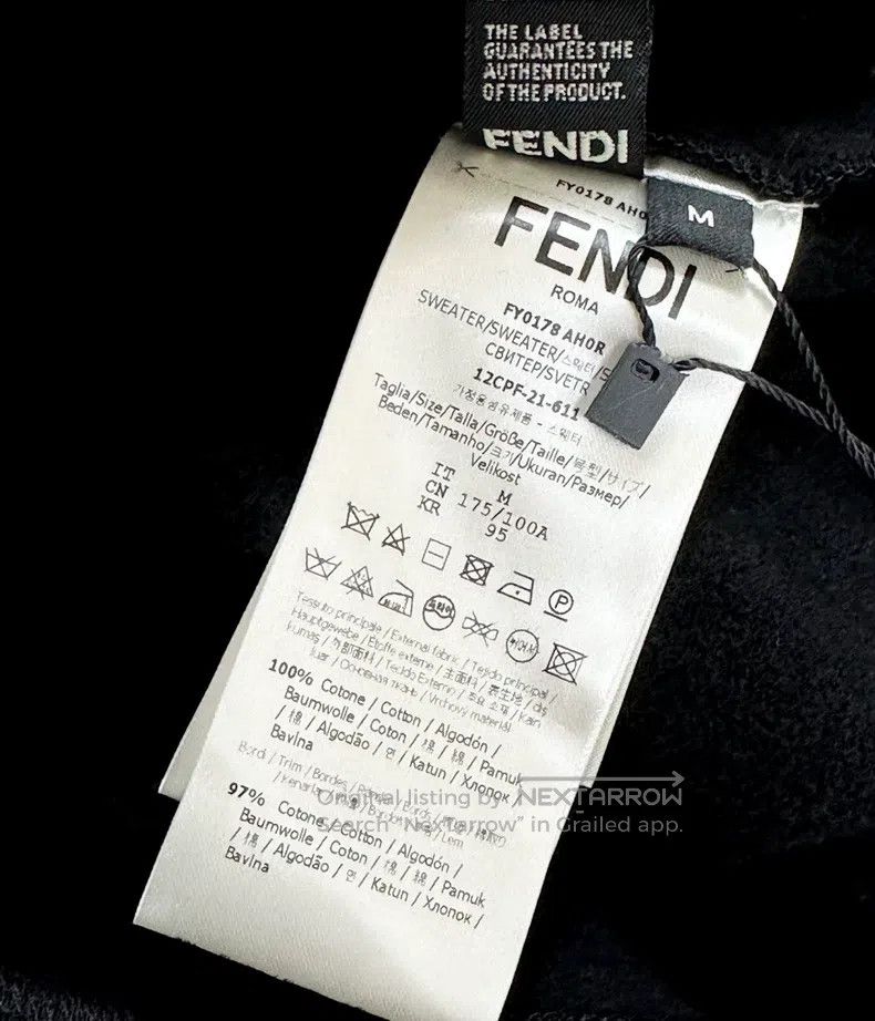Fendi Fendi Black Long Sleeve Sweatshirt with Colorful Pattern Size US M / EU 48-50 / 2 - 7 Thumbnail
