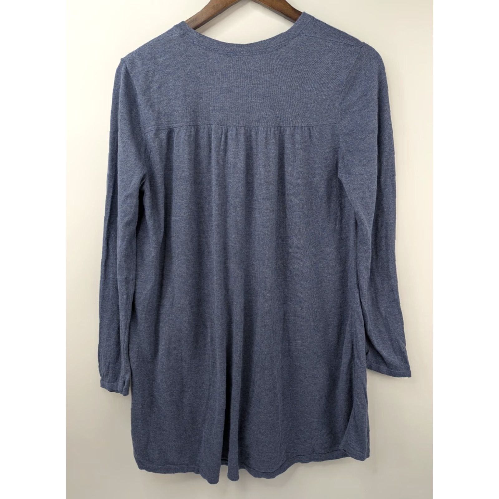 J. Jill J. Jill Cardigan Sweater Women Medium Petite Heather Blue Knit Cardigan Bohemian Travel Lightweight Poplin? Size M / US 6-8 / IT 42-44 - 4 Thumbnail