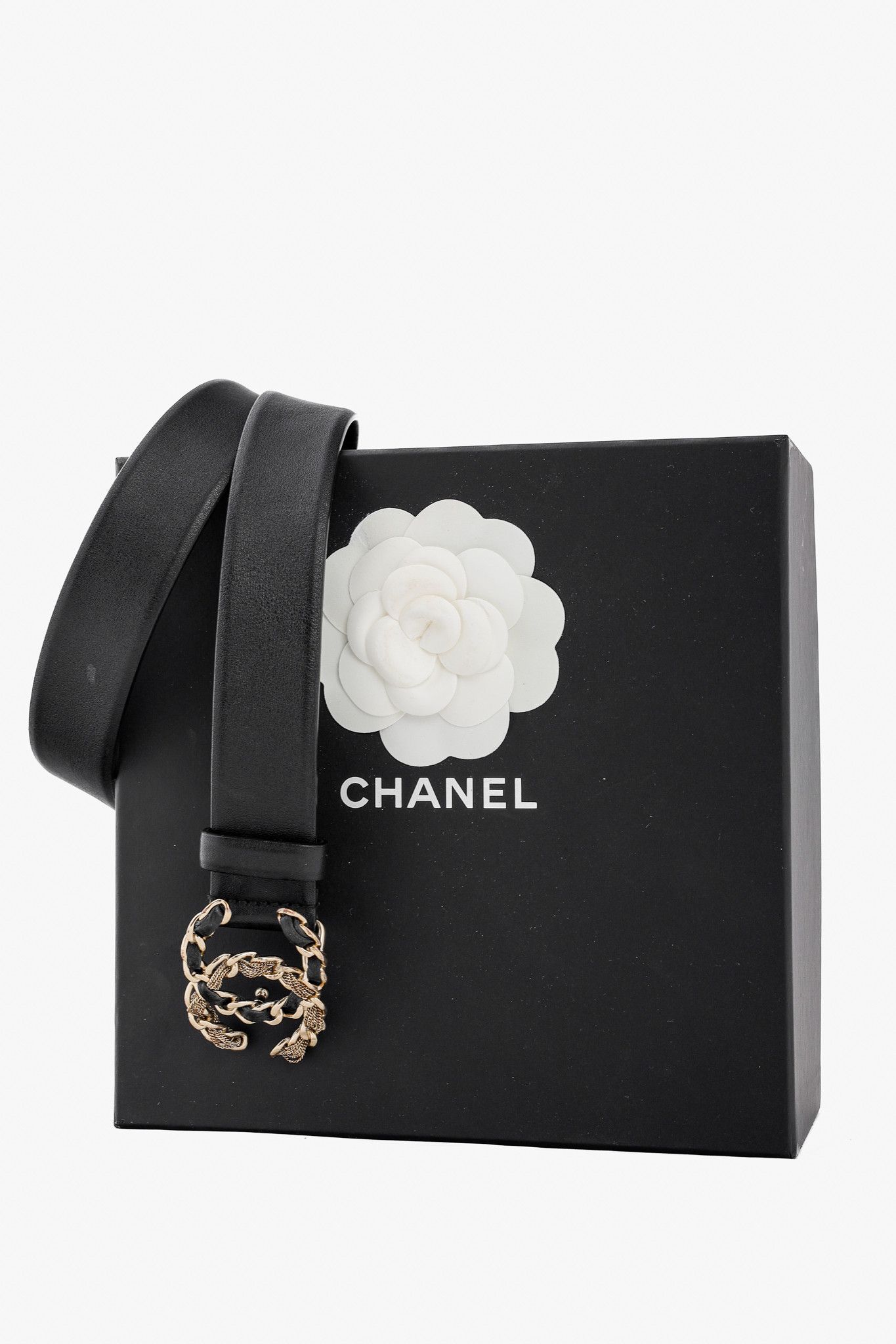 Chanel Chanel Black Leather CC Woven-Chain Belt Size ONE SIZE - 5 Thumbnail