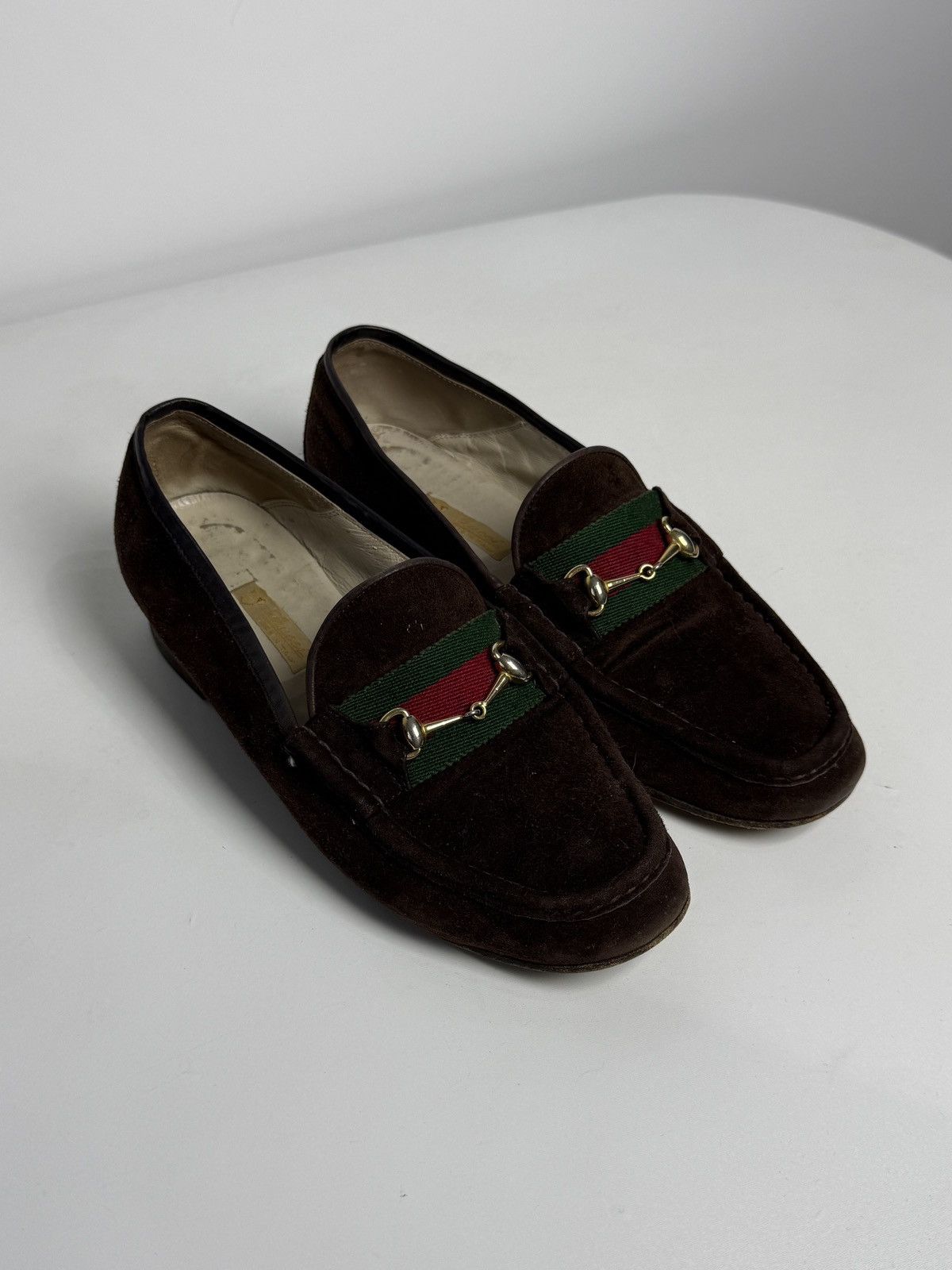 Gucci Vintage 80s rare Gucci brown suede loafers with horsebit Size US 7 / IT 37 - 3 Thumbnail