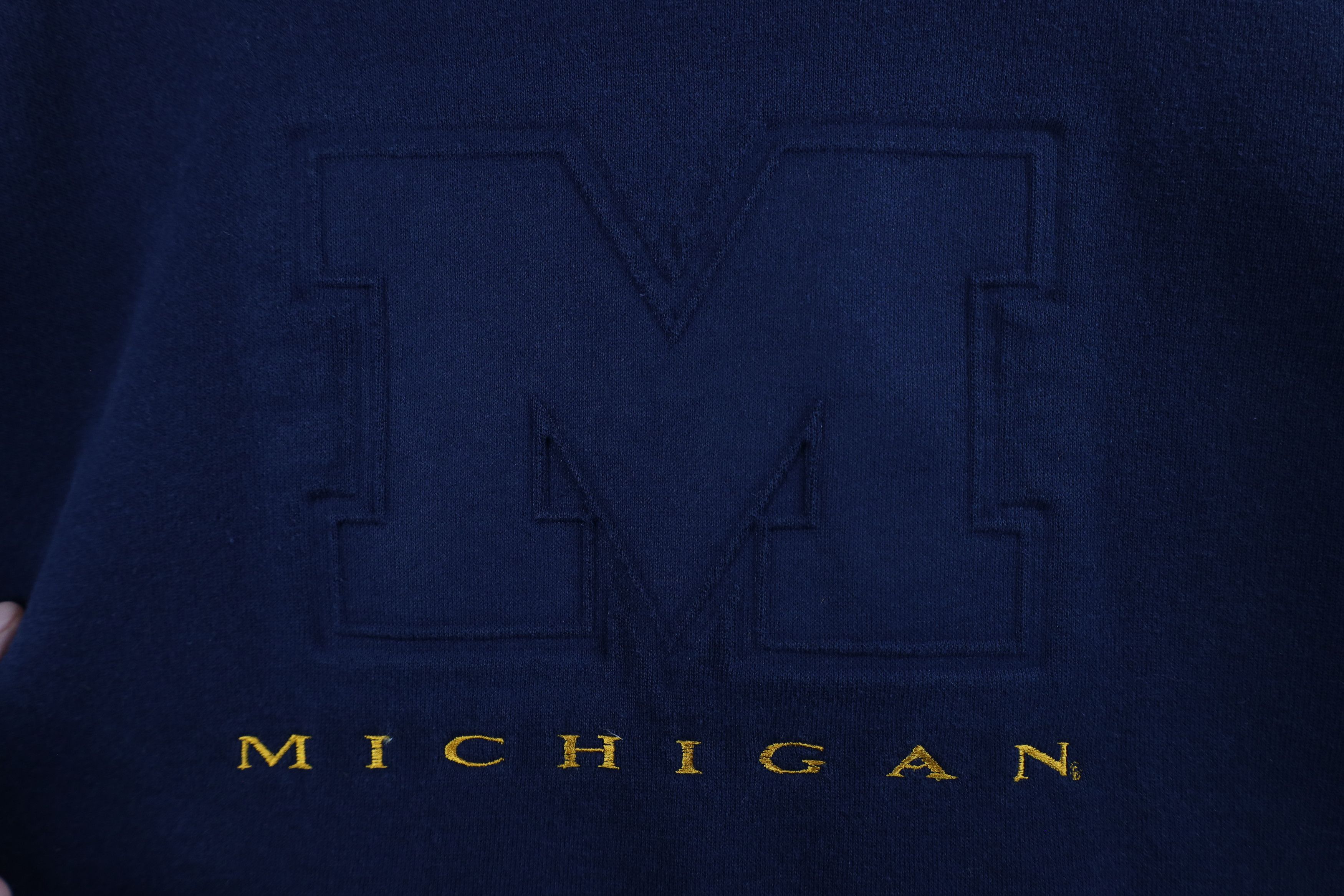 Vintage Vintage 90s Spell Block M University of Michigan Sweatshirt Size US XL / EU 56 / 4 - 4 Thumbnail