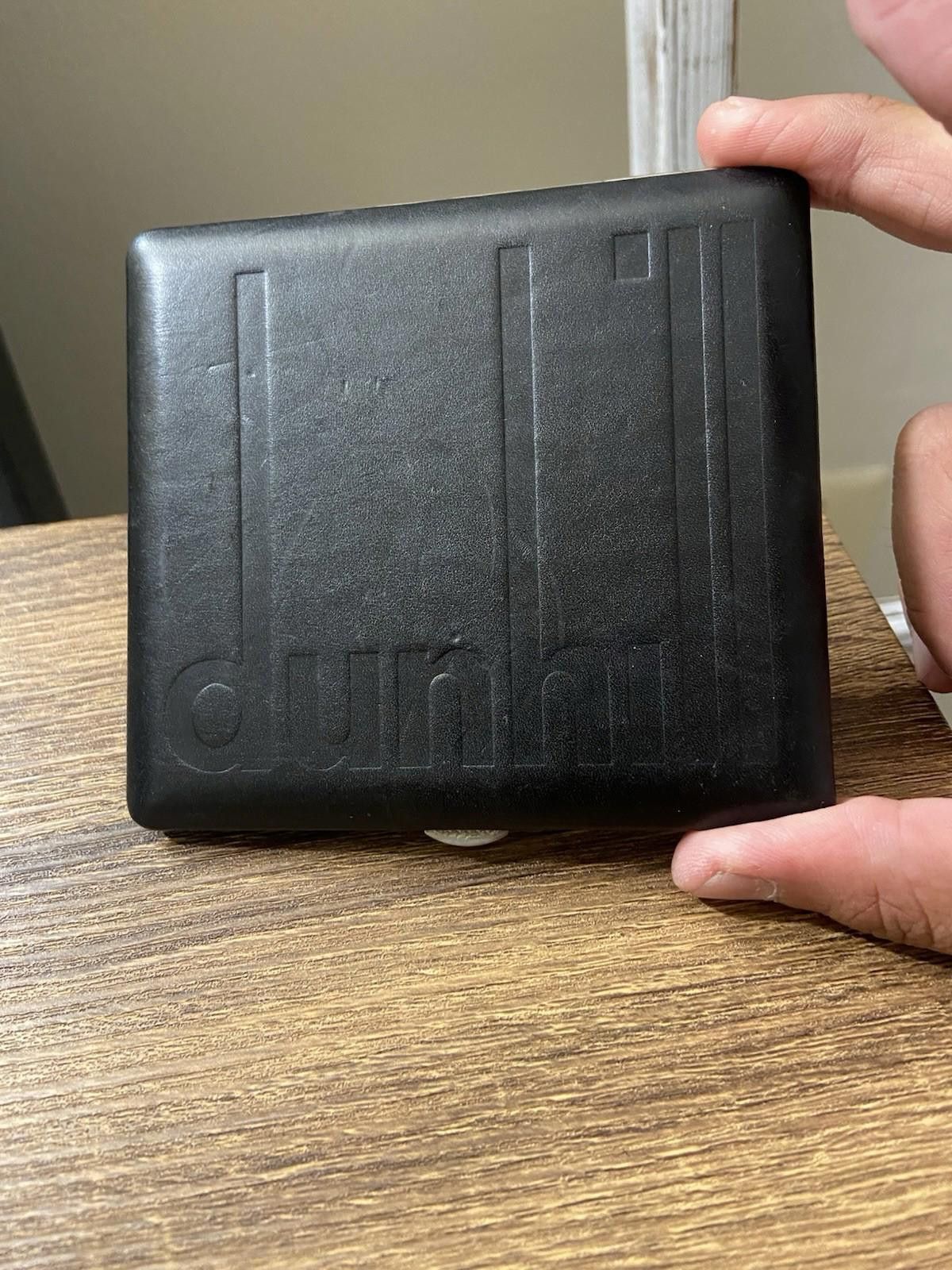Alfred Dunhill Dunhill Vintage HUGE Logo Black Leather Brass Cigarette Case Size ONE SIZE - 2 Thumbnail