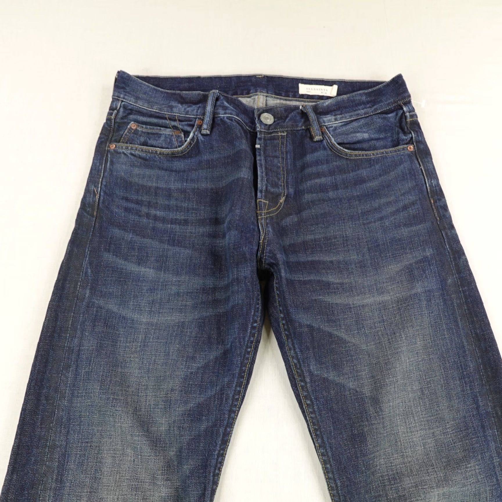 Allsaints AllSaints Jeans Mens 30 Blue Denim Button Fly Straight Leg Size US 31 - 2 Thumbnail