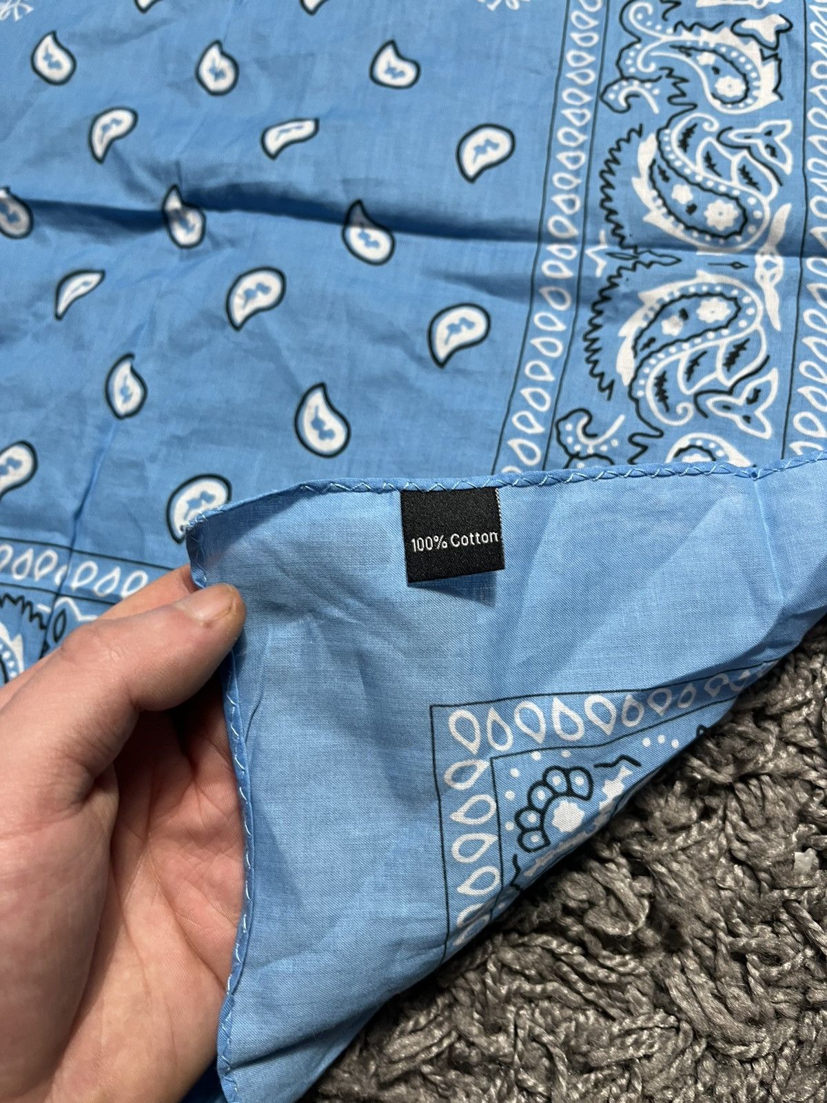 Jacob Cohen JACOB COHEN luxury cotton blue & white paisley bandana Size ONE SIZE - 5 Thumbnail