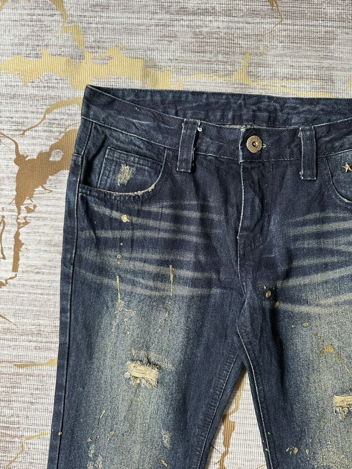 Japanese Brand FLARE Thirteen Japan Claw Marks Lowrise Design Denim Size US 29 - 10 Thumbnail