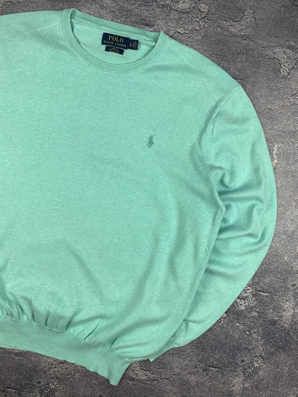 Polo Ralph Lauren Polo Ralph Lauren Cotton Sweater L Turquoise Crew Neck Jumpe Size US L / EU 52-54 / 3 - 3 Thumbnail