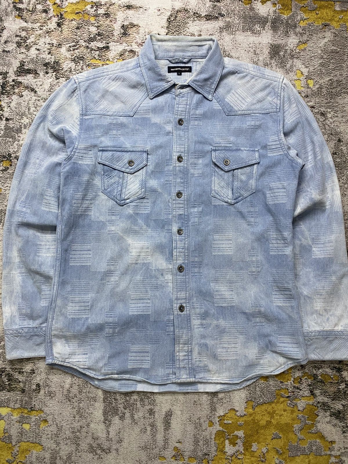 semanticdesign Semantic Design shirt jacket - denim textured patter Size US L / EU 52-54 / 3 - 1 Thumbnail