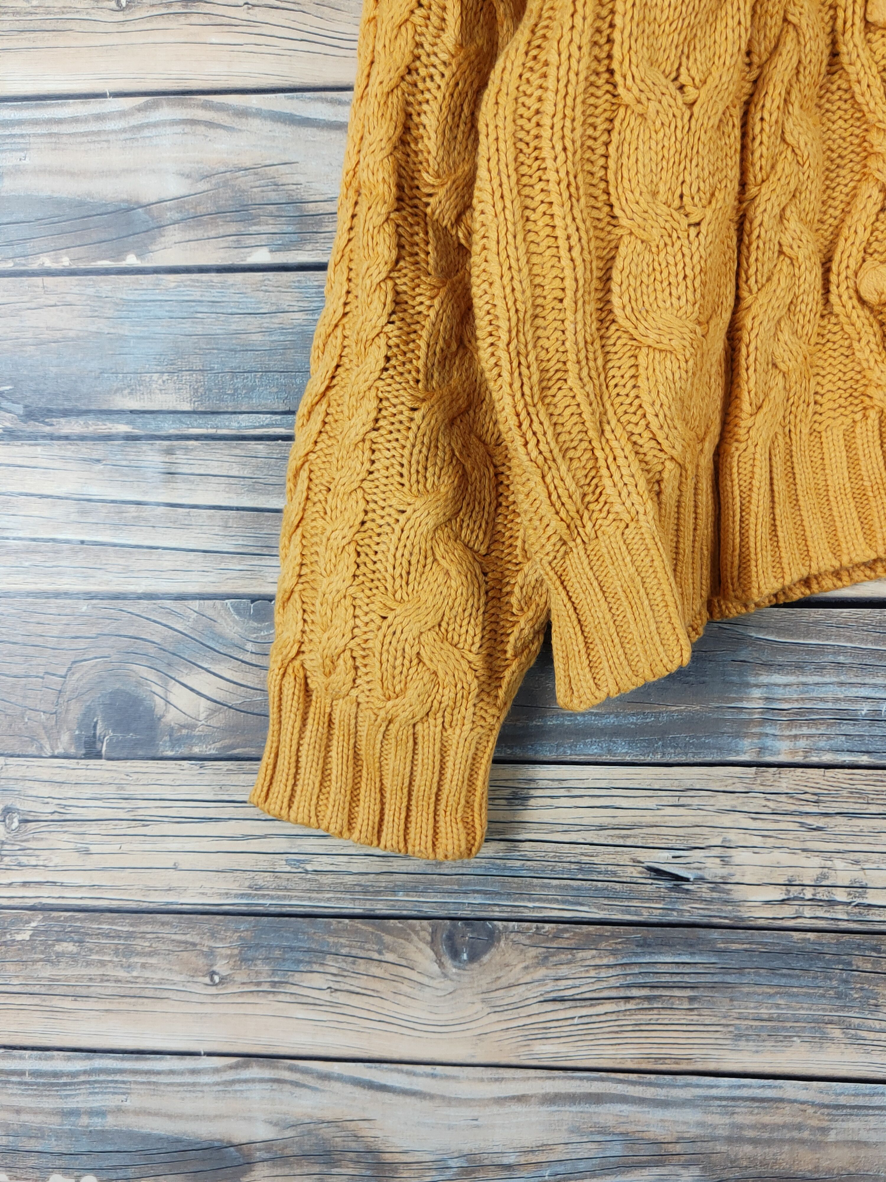 Aran Isles Knitwear Lowrys Farm Mustard Knitwear Sweatshirts #W1677 Size US M / EU 48-50 / 2 - 4 Thumbnail