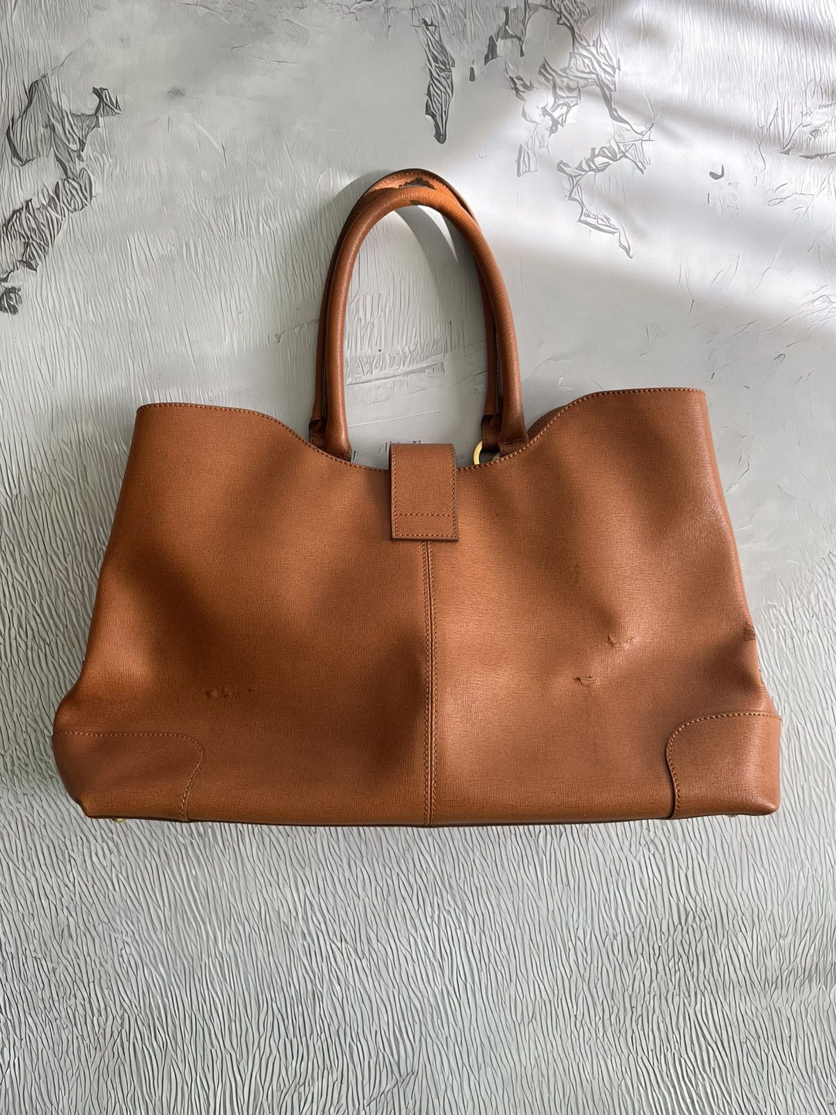 Fendi Fendi Brown Leather Chameleon Shopping Tote Bag Luxury Size ONE SIZE - 3 Thumbnail