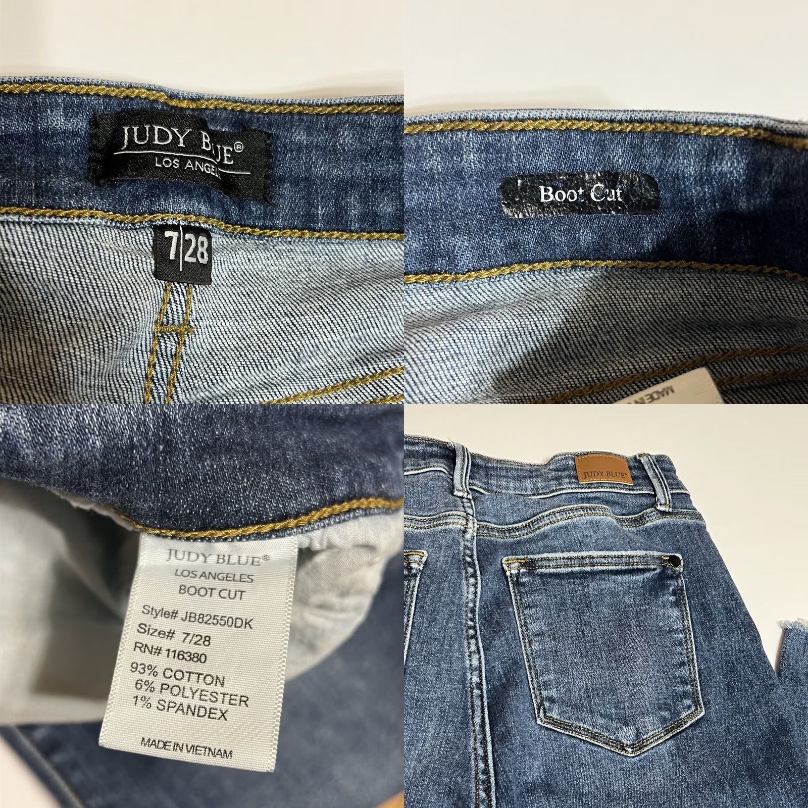 Vintage Judy Blue Jeans Womens Bootcut 28x30 Distressed Stretch Blue Size 28" / US 6 / IT 42 - 8 Thumbnail