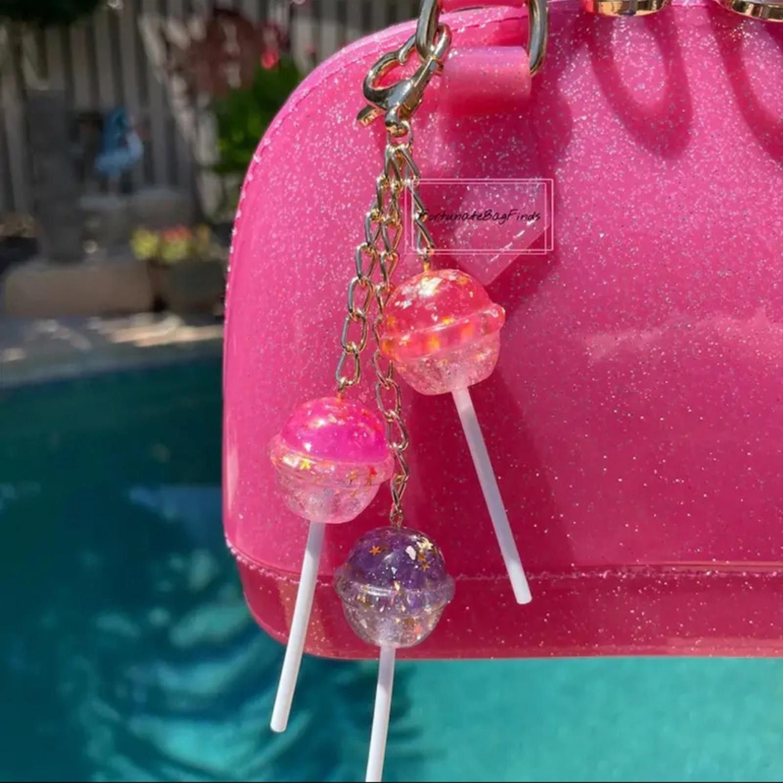 Designer Glitter Lollipop Bag Charm NWT Size ONE SIZE - 1 Thumbnail