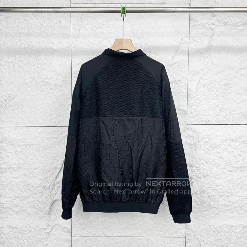 Fendi Fendi Black Back Mesh Full Print Logo Long Sleeve Jacket Size US M / EU 48-50 / 2 - 2 Thumbnail