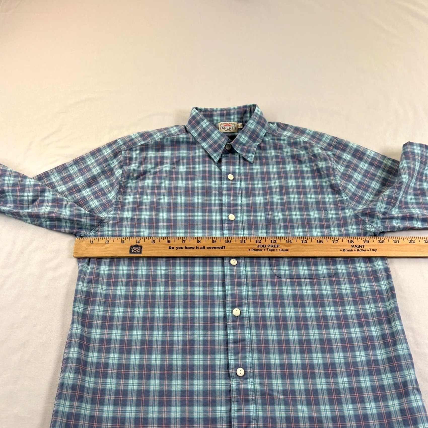 Faherty Faherty Movement Shirt Men Small Blue Plaid Button Up Casual Lightweight Stretch Size US S / EU 44-46 / 1 - 6 Thumbnail