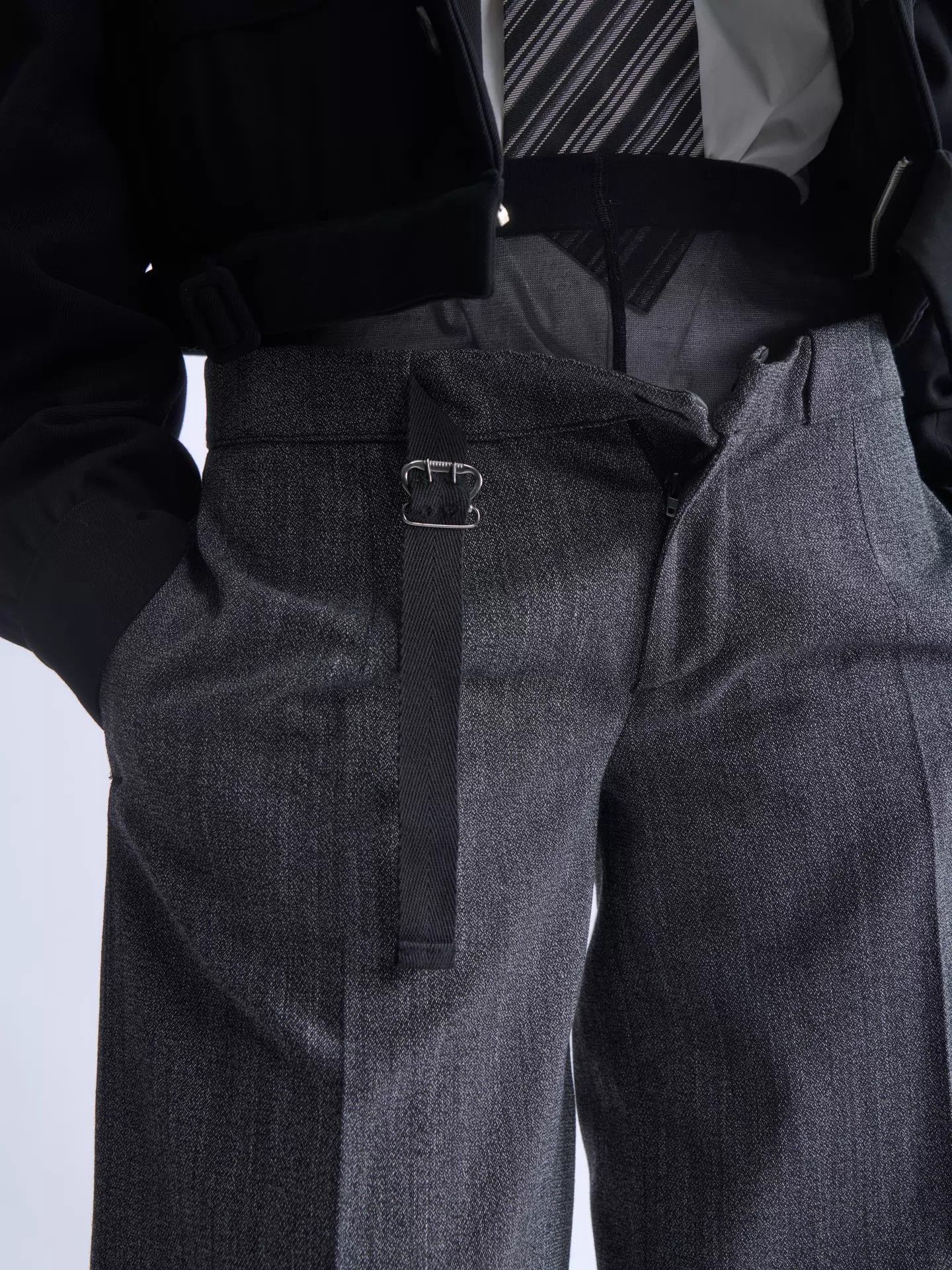 Miu Miu MIU MIU 90s-00s Gray Wool-Blend Neutral Tailored Trousers 38 Size 26" / US 2 / IT 38 - 7 Thumbnail