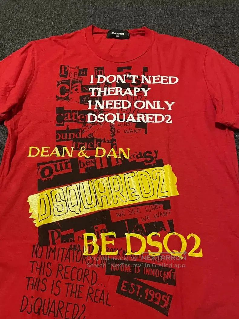 Dsquared2 DSquared2 Red Graphic Short Sleeve T. Size US XXL / EU 58 / 5 - 2 Thumbnail