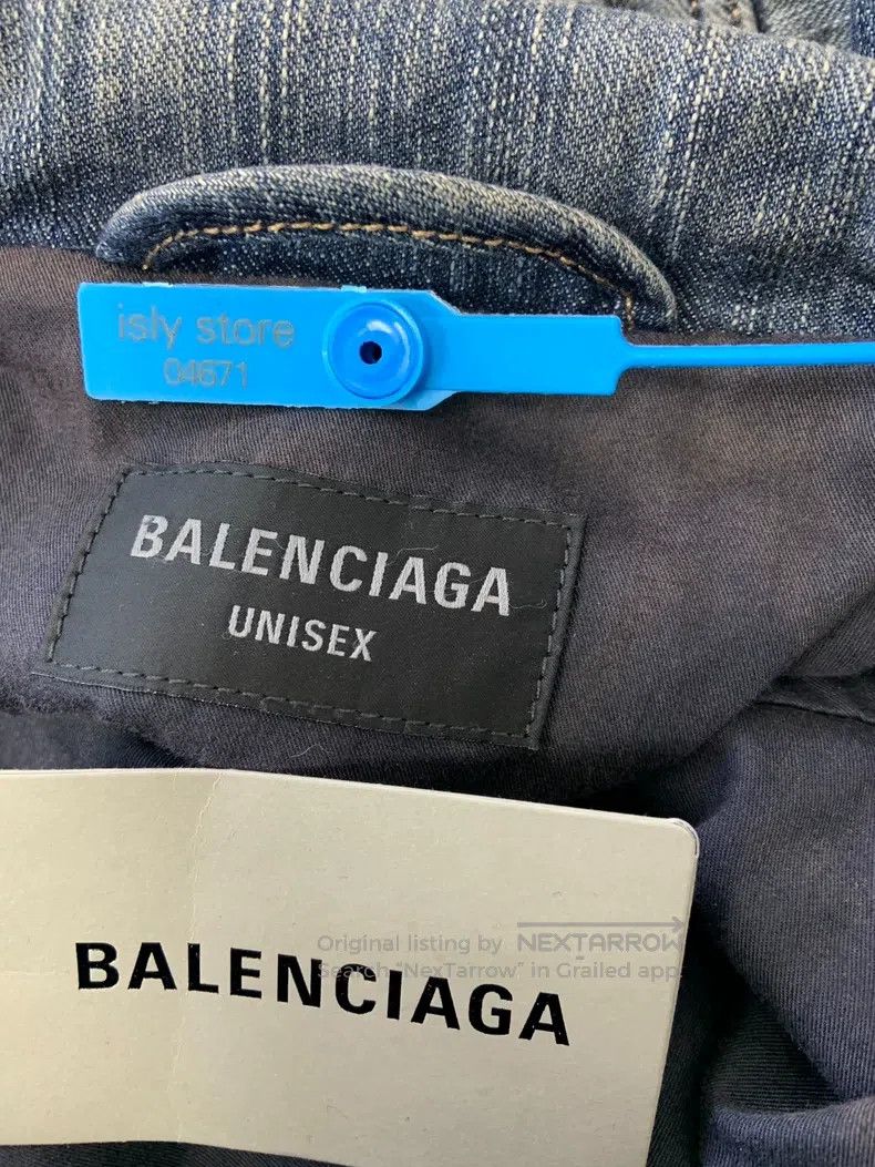 Balenciaga Balenciaga Collar Long Sleeve Slimming Denim Jacket Blue Size US M / EU 48-50 / 2 - 4 Thumbnail
