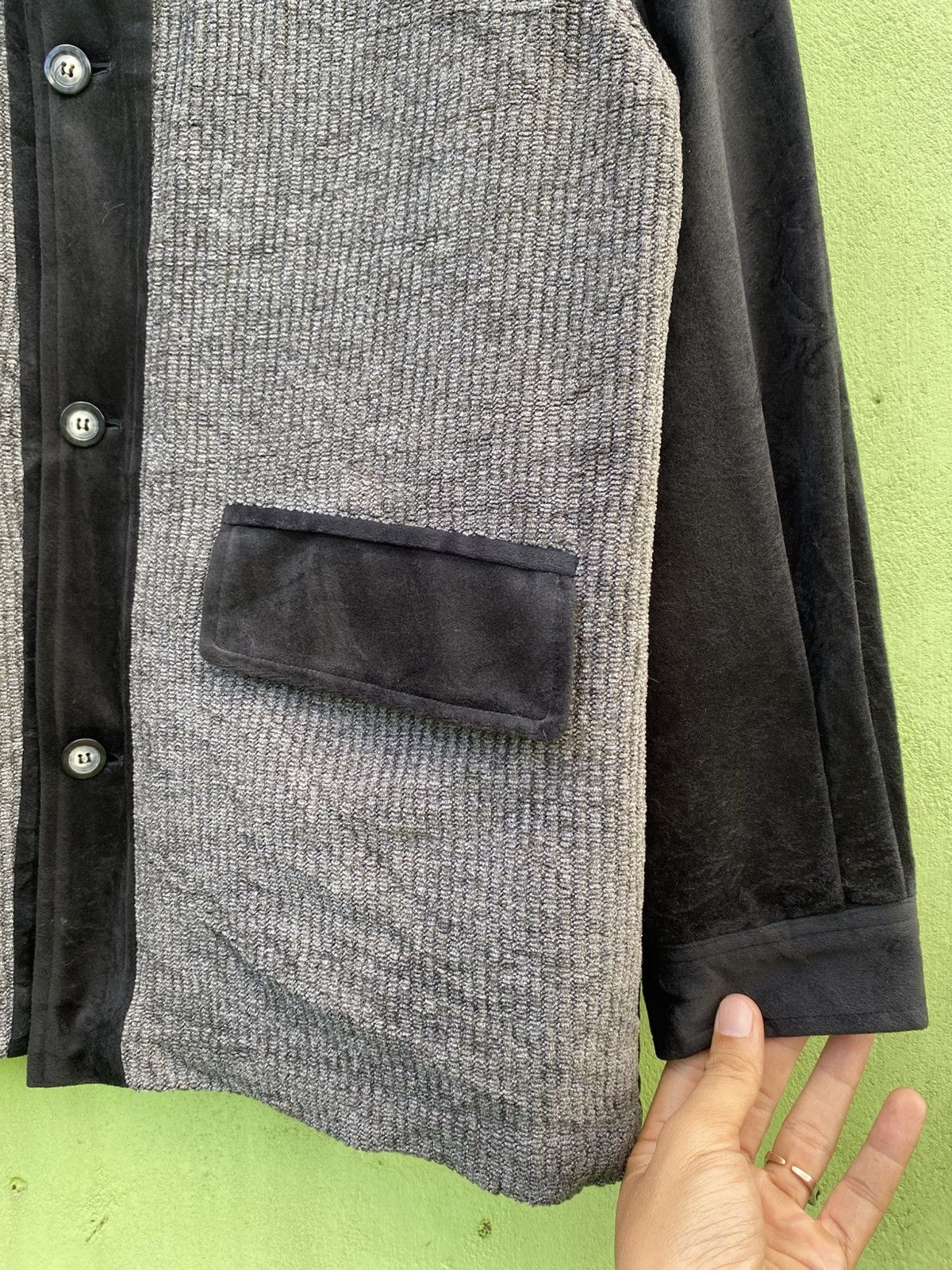 Japanese Brand Holiday in Tokyo Wool Blend Jacket Black/Grey Textured Panel Size US XL / EU 56 / 4 - 6 Thumbnail