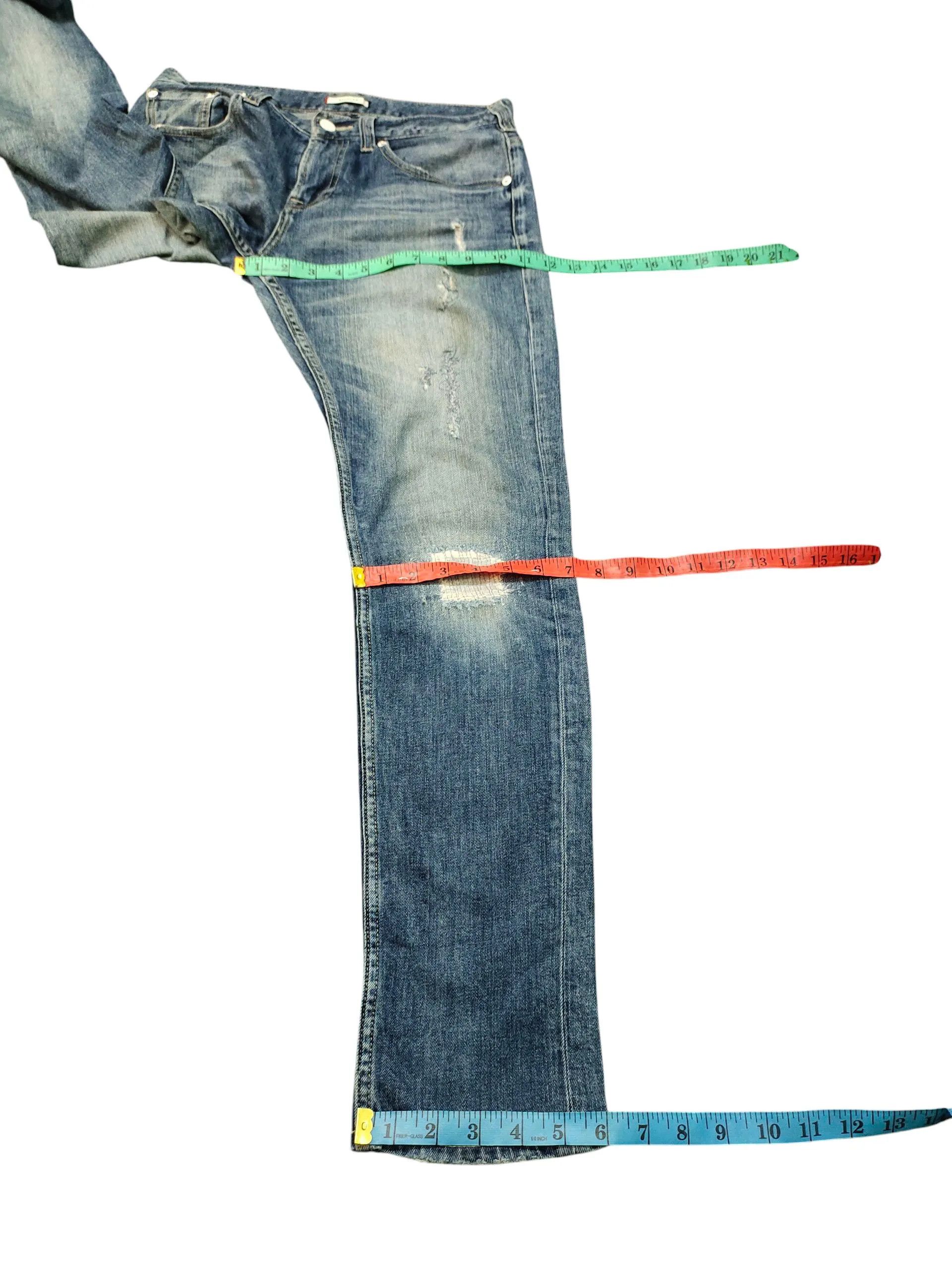 Kapital American Eagle Boro Sashiko Distress Denim Jeans Slim Fit Size US 34 / EU 50 - 9 Thumbnail