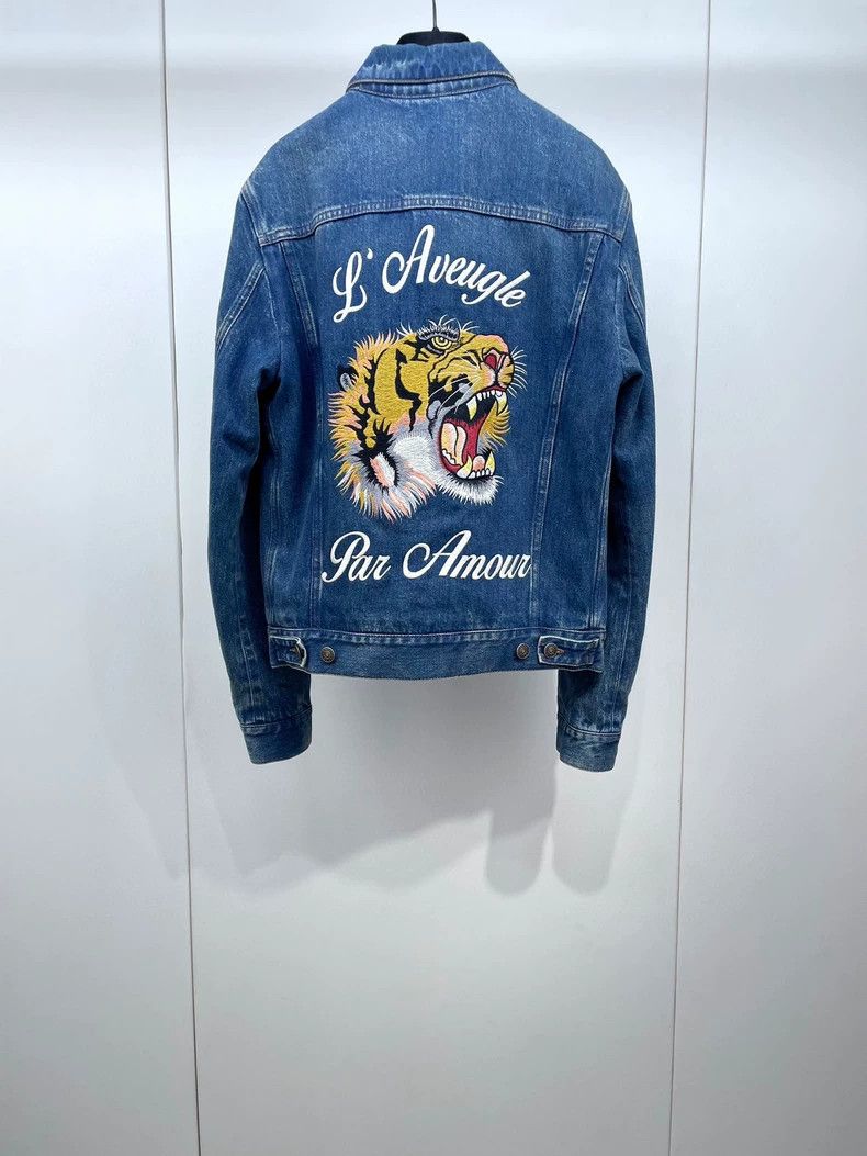 Gucci Gucci Tiger head embroidered thickened denim jacket 2501-Ne Size US S / EU 44-46 / 1 - 2 Thumbnail