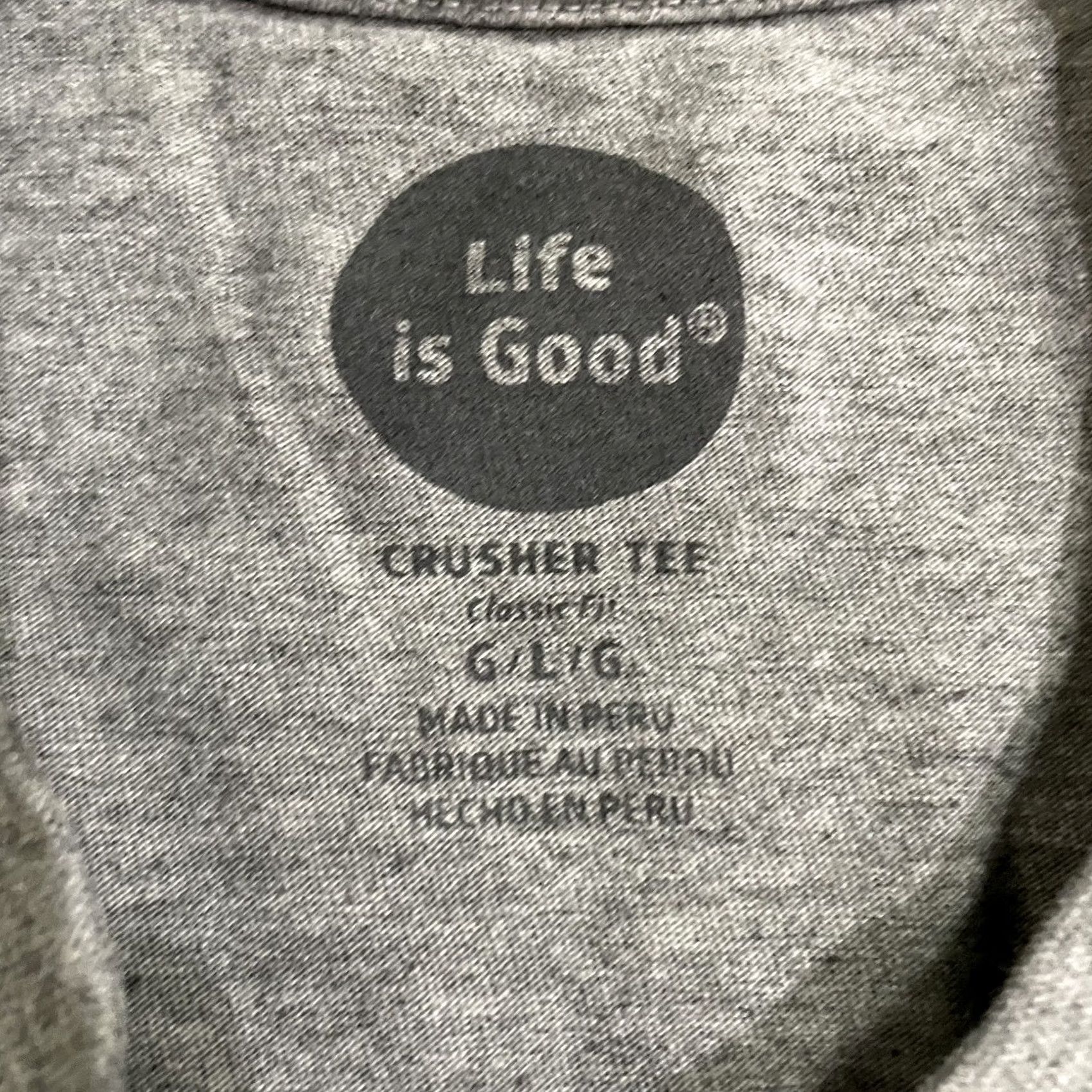 Life is Good Life is Good Crusher Tee Shirt Mens Size L Long Sleeve Gray Graphic Crusher Tee Size US L / EU 52-54 / 3 - 4 Thumbnail