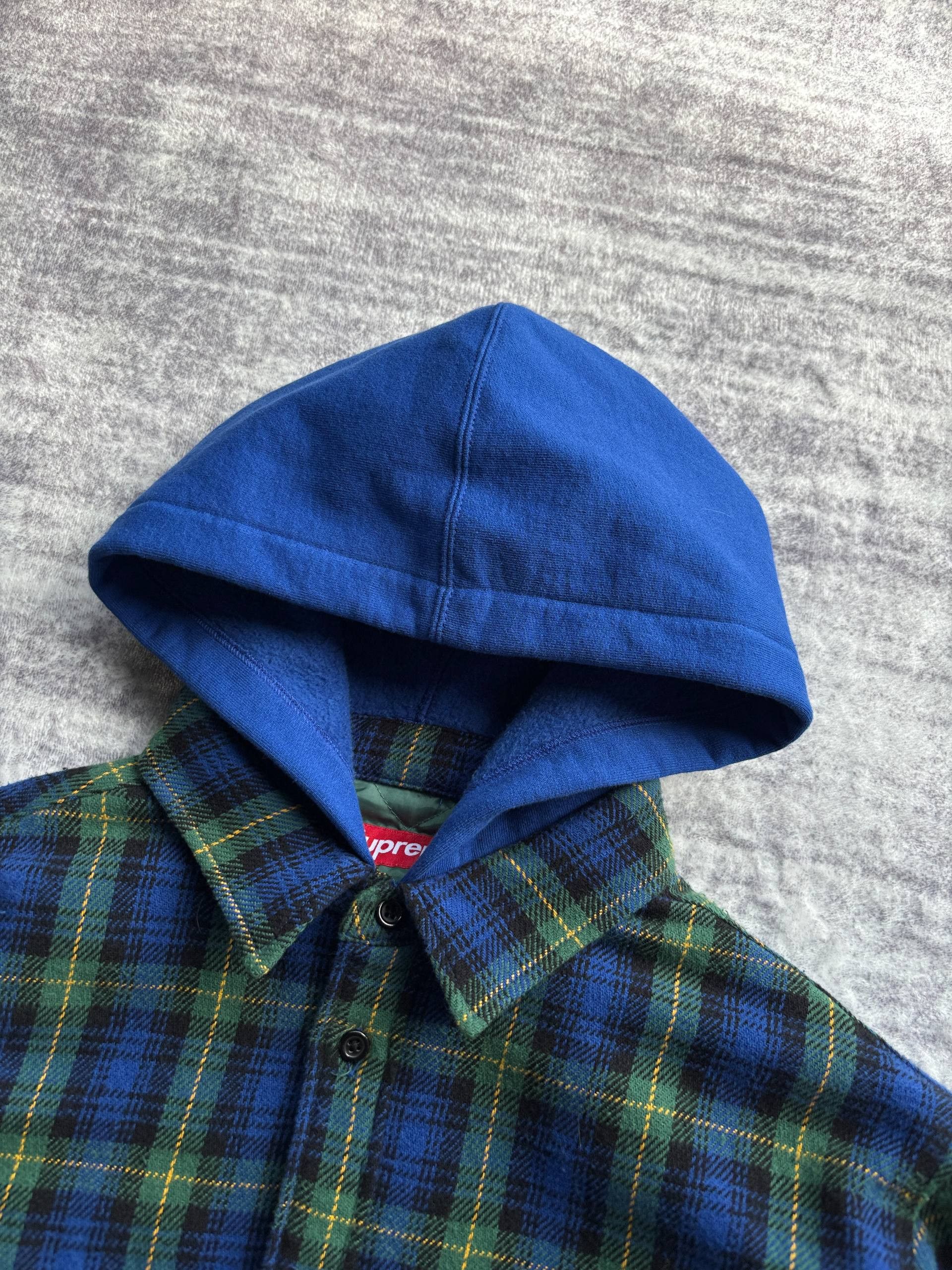 Supreme Supreme Tartan Flannel Hooded Shirt blue/green Size US M / EU 48-50 / 2 - 10 Thumbnail