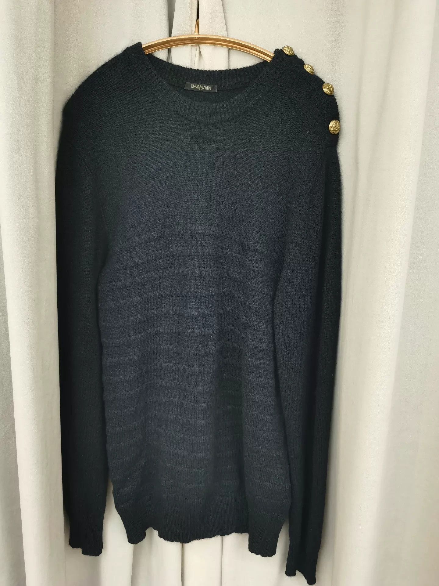 Balmain Balmain Classic Blue Cashmere Sweater L Size L / US 10 / IT 46 - 1 Thumbnail