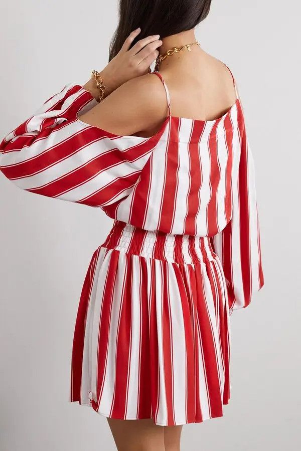 Balmain o1y0525 Mini Dress in Red/White Size XS / US 0-2 / IT 36-38 - 2 Thumbnail