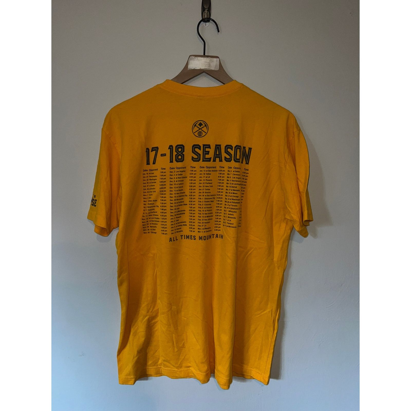 NBA NBA Denver Nuggets Schedule Shirt Tee Basketball Yellow XL Size US XL / EU 56 / 4 - 6 Thumbnail