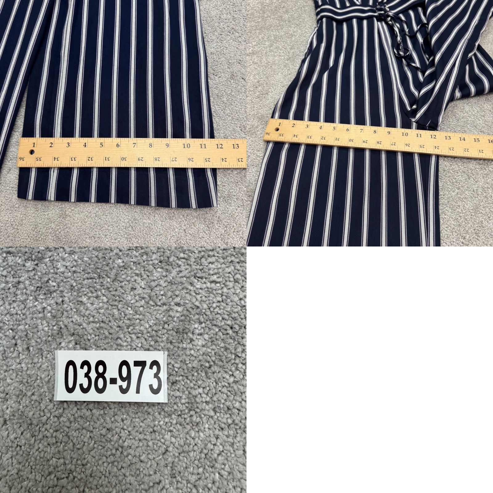 Parker Parker Myers Jumpsuit Multi Stripe Wide Leg Navy Lace Up Sleeveless Womens 2 NWD Size 26" / US 2 / IT 38 - 11 Thumbnail