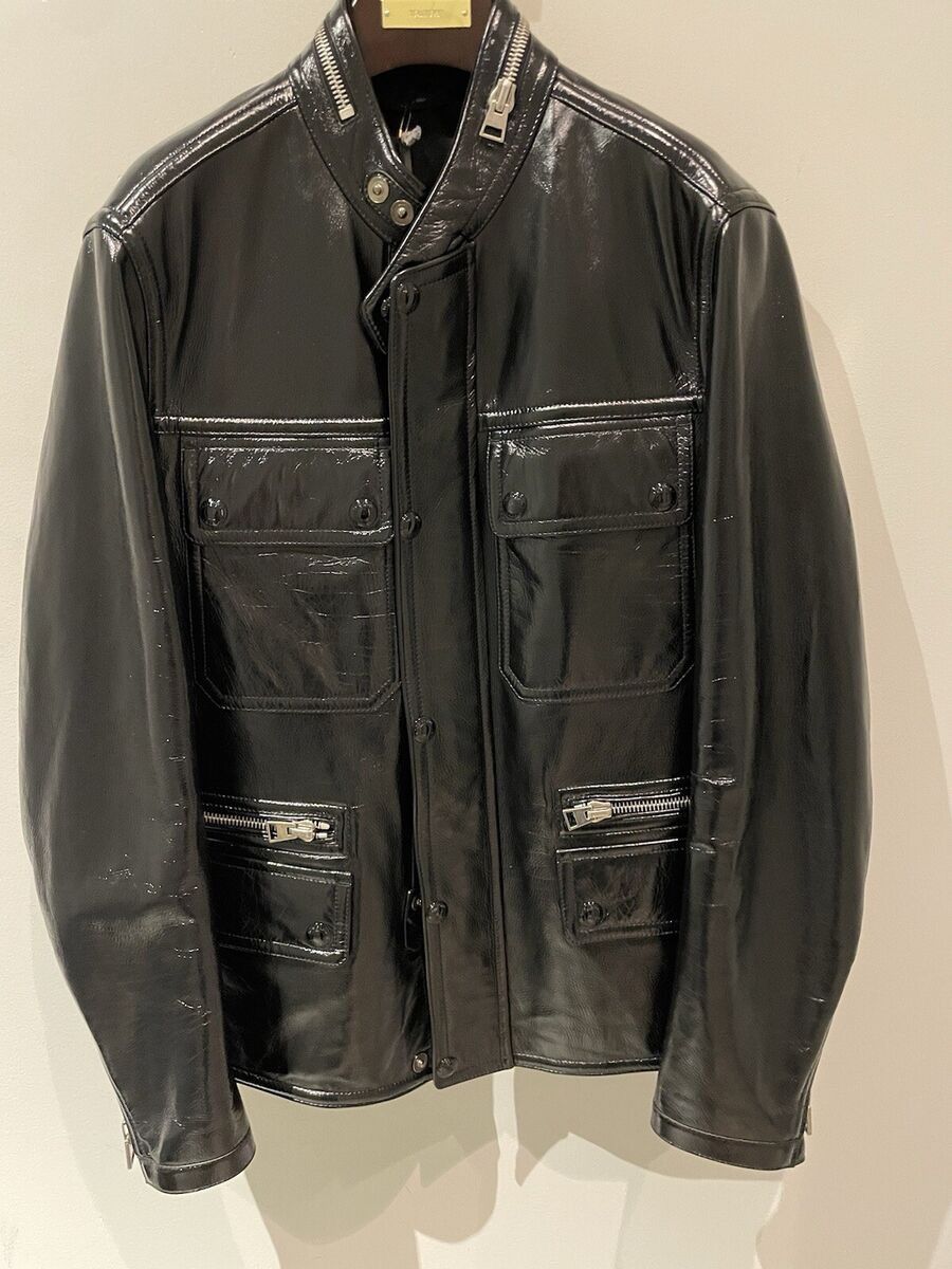 Tom Ford 📍8K VALUE📍 Leather Cargo Biker Fight Blazer Jacket Size US L / EU 52-54 / 3 - 1 Thumbnail