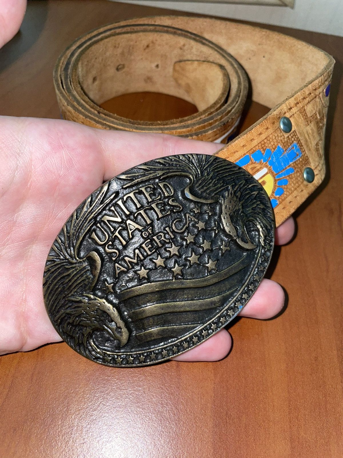 Indigo × Vintage United States of America vintage streetwear belt 90s Size ONE SIZE - 3 Thumbnail