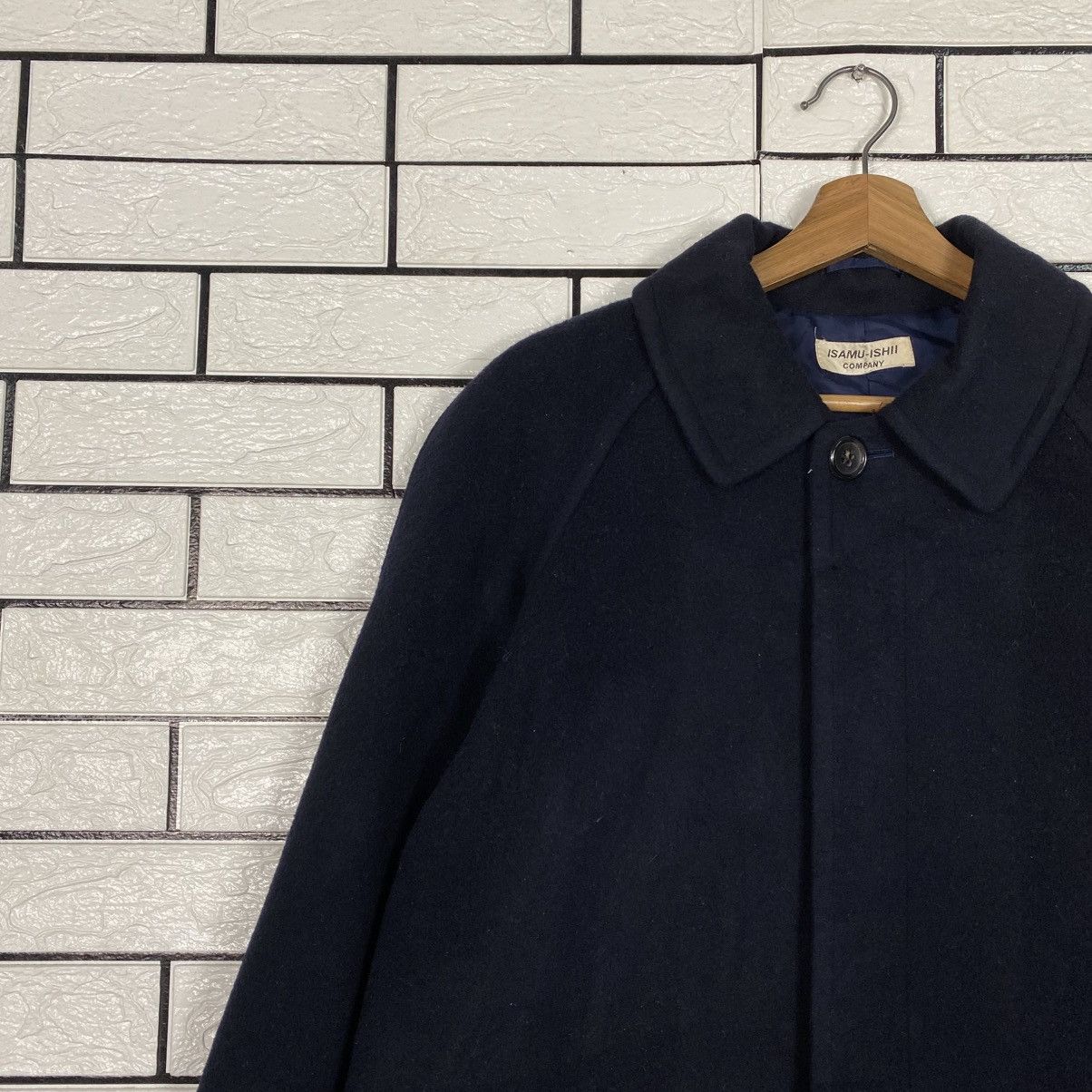 Isamu Katayama Backlash 📌Vintage Wool Overcoat Isamu Ishii Company Herringbone Size US M / EU 48-50 / 2 - 9 Thumbnail
