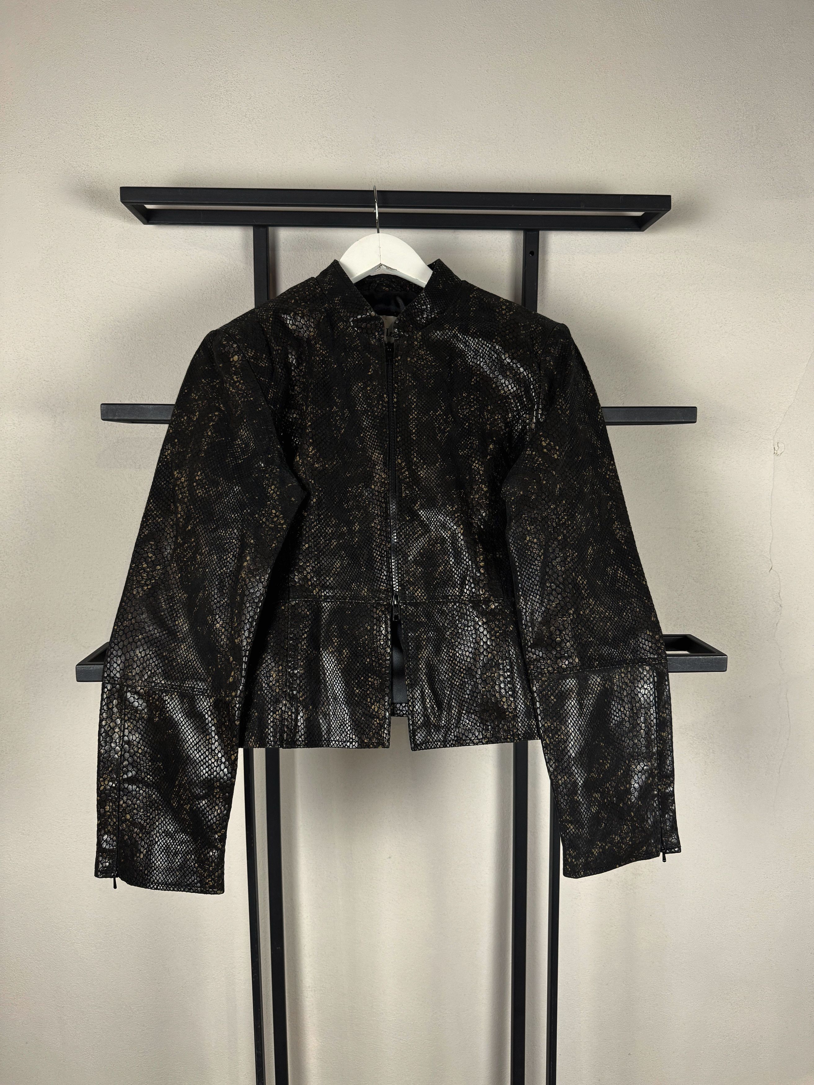 Yohji Yamamoto Black Snake Embossed Leather Jacket Minimal Archive Y2K Size US S / EU 44-46 / 1 - 4 Thumbnail