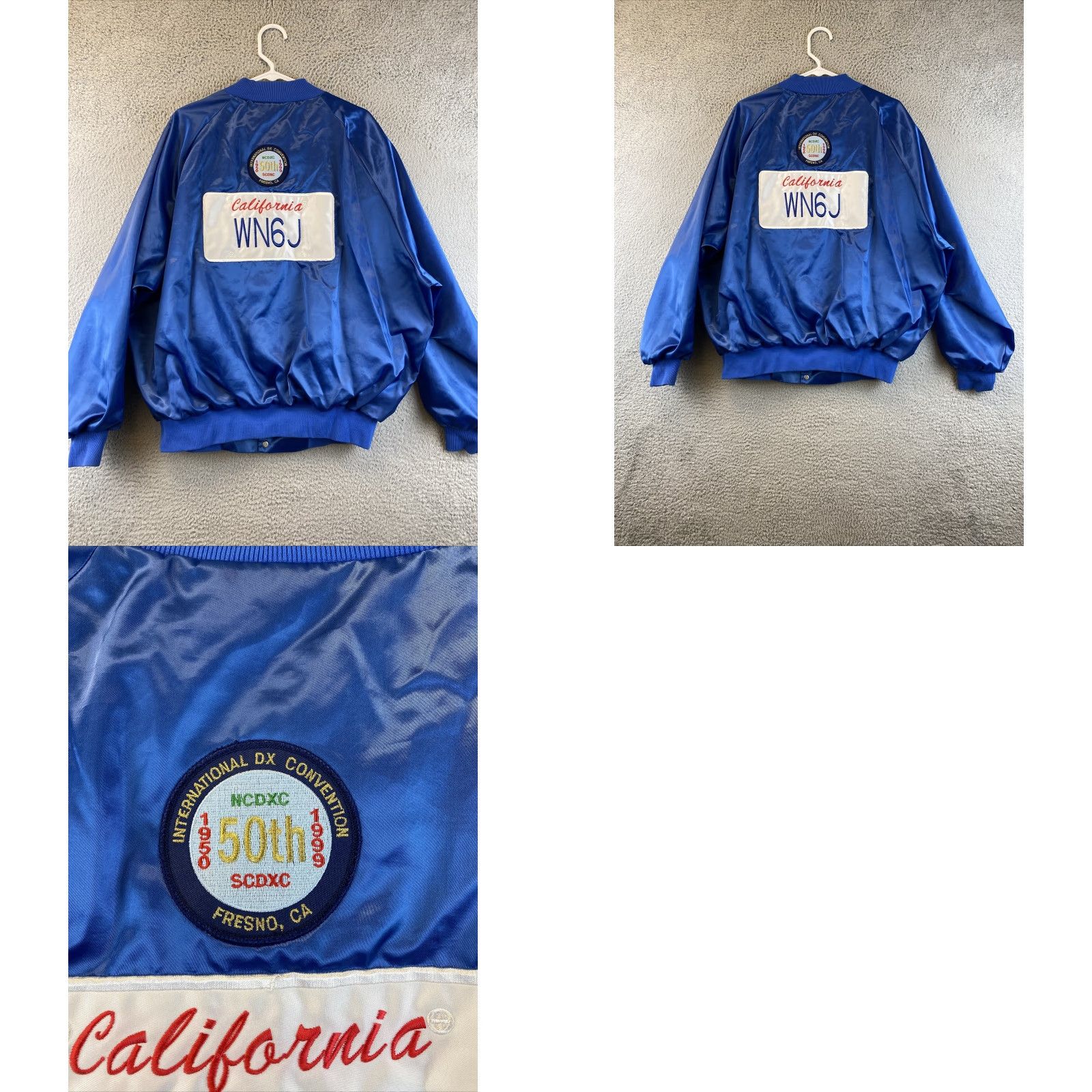 Vintage Vintage Satin Bomber Jacket XXL USA Blue vtg 90s fishing West Ark Size US XXL / EU 58 / 5 - 8 Thumbnail