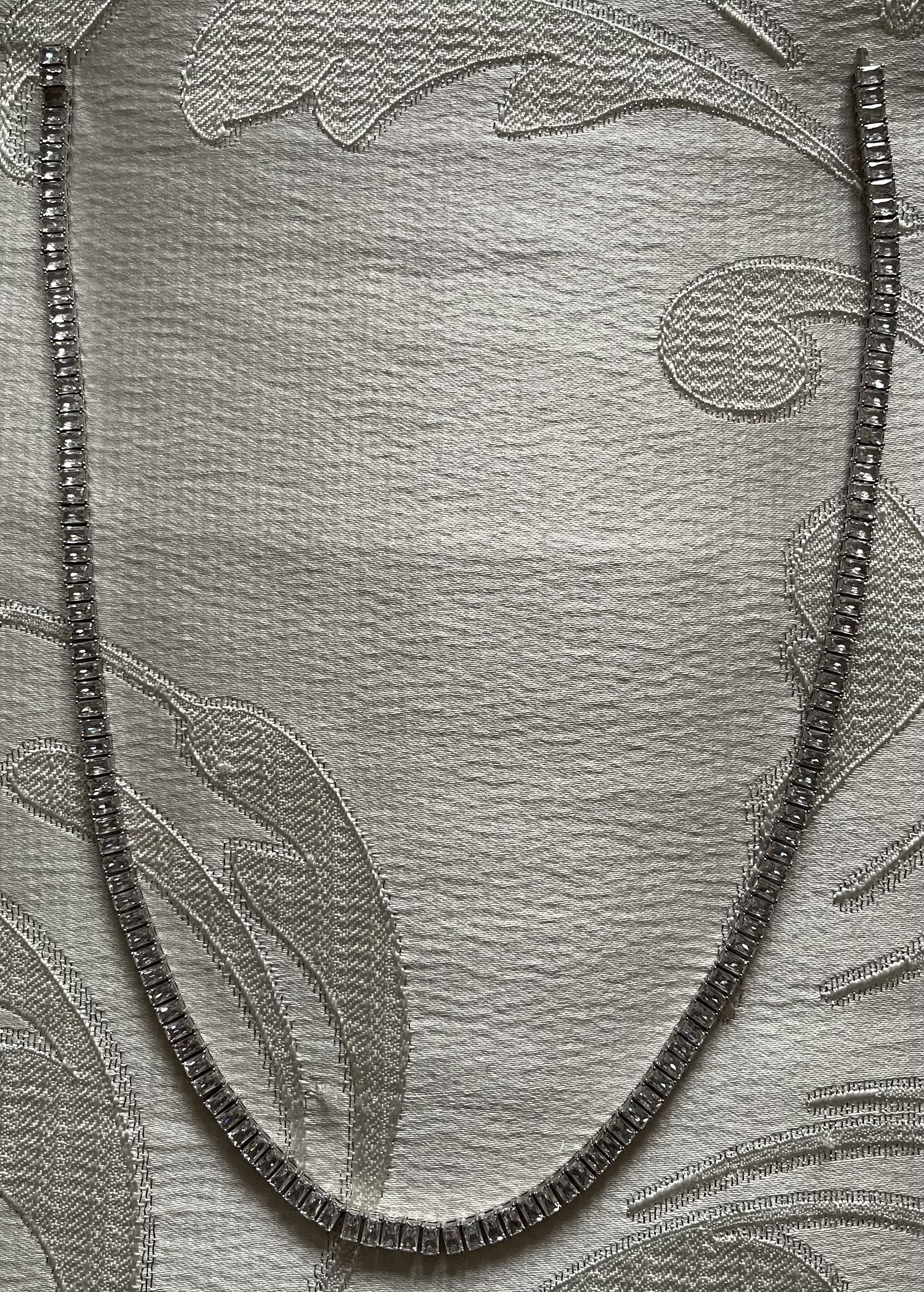 Jewelry HATTON LABS - 20" WHITE EMERALD CUT TENNIS CHAIN Size ONE SIZE - 3 Thumbnail