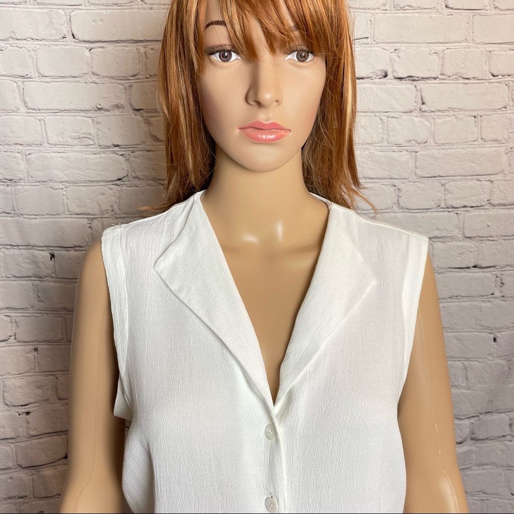 Gianni Valentino Vintage Gianni White Sleeveless Shirt Size 12 Size XL / US 12-14 / IT 48-50 - 3 Thumbnail