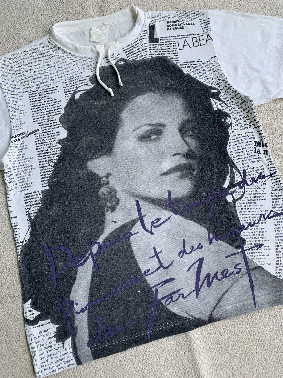 Hysteric Glamour × Japanese Brand vintage 90s french potrait wording tshirt Size US L / EU 52-54 / 3 - 3 Thumbnail