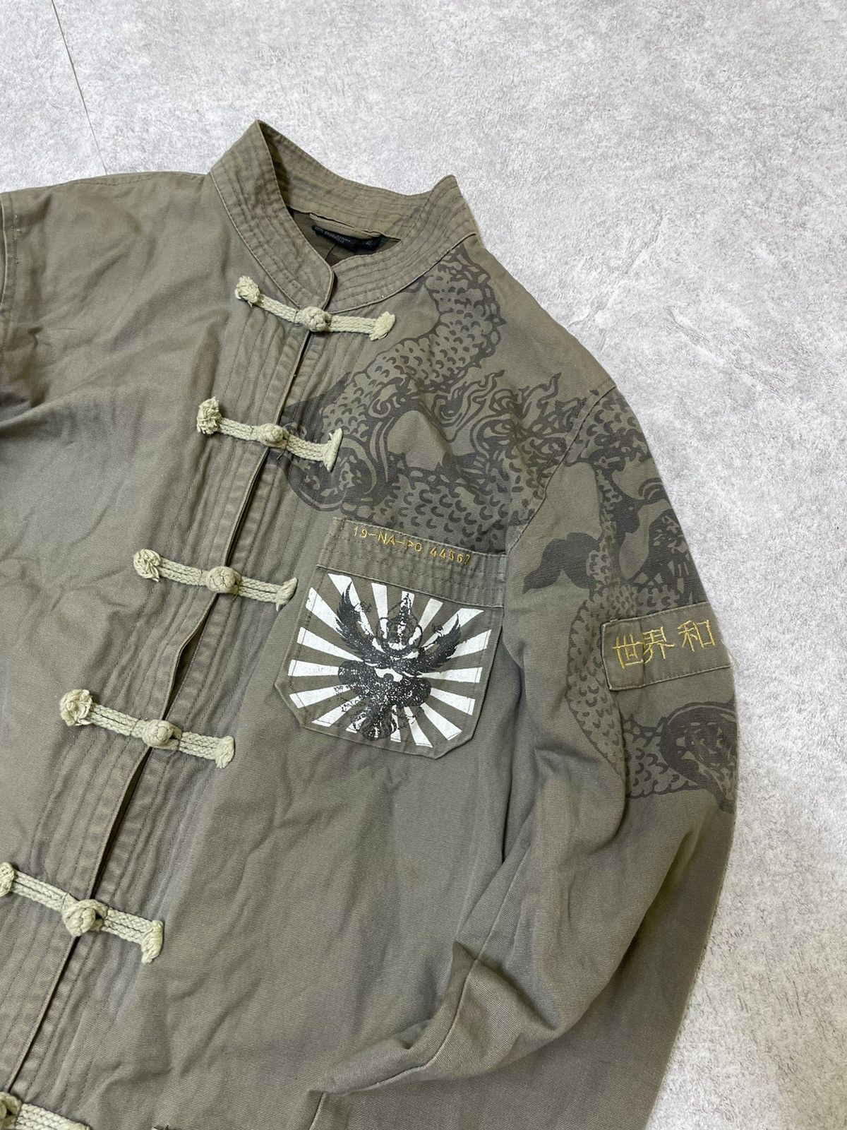 14th Addiction × If Six Was Nine × Le Grande Bleu (L.G.B.) Skull MilitaryGoth Ifsixwasnine Dragon Military Jacket Opium Size US M / EU 48-50 / 2 - 2 Thumbnail