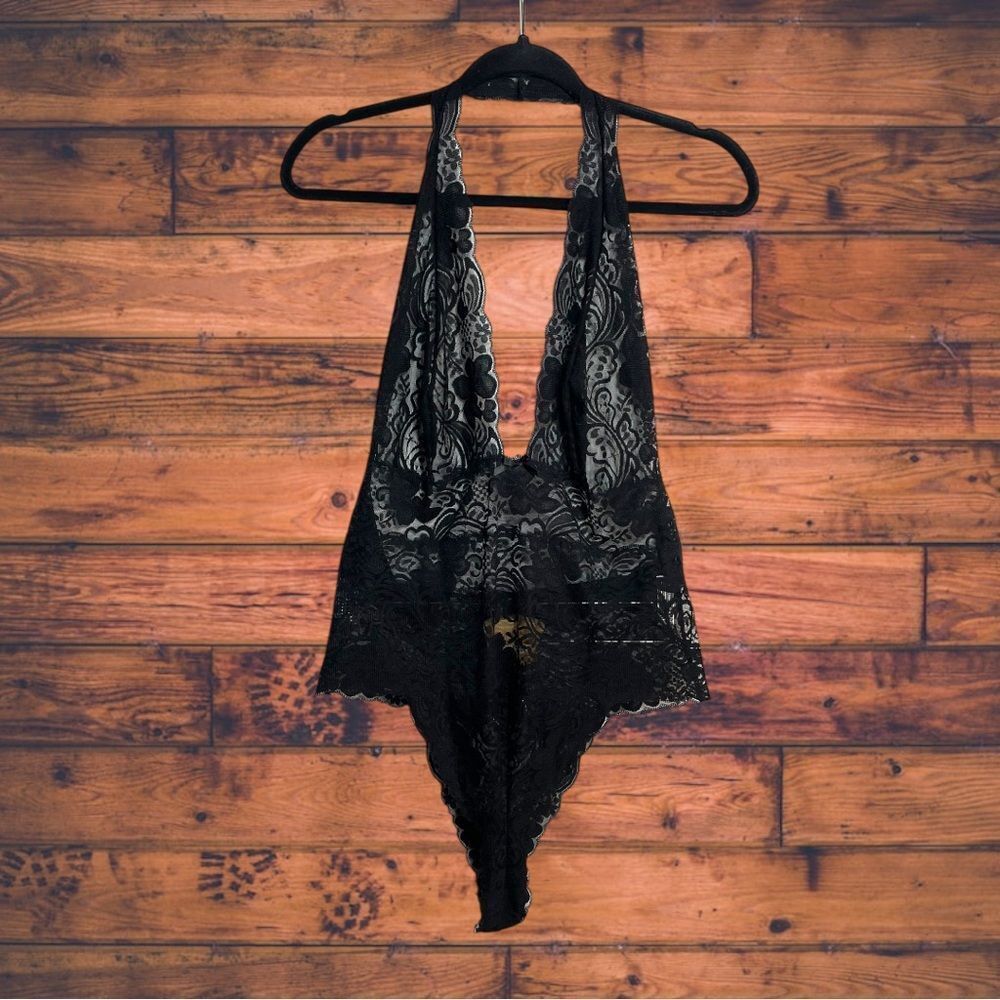 Other Adore Me Black Lace Halter Bodysuit 2X Size 3XL / US 20-22 - 1 Thumbnail