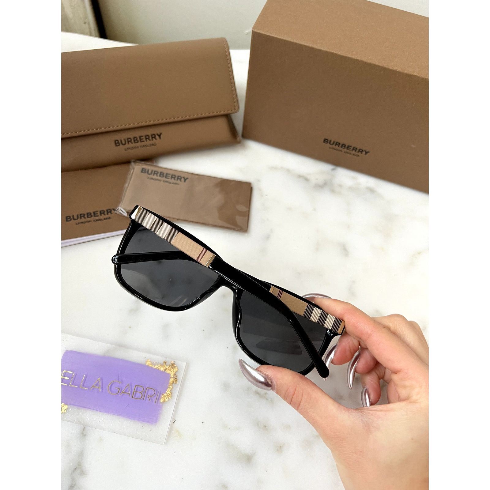 Burberry NEW Burberry BE4181 Black Unisex Check Print Sunglasses Size ONE SIZE - 4 Thumbnail