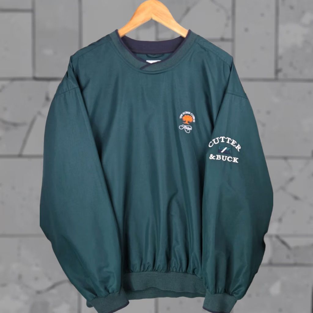 Cutter & Buck VINTAGE Cutter & Buck Windbreaker Jacket Pullover Mens Large Kiawah Ocean Course Green Size US L / EU 52-54 / 3 - 1 Thumbnail