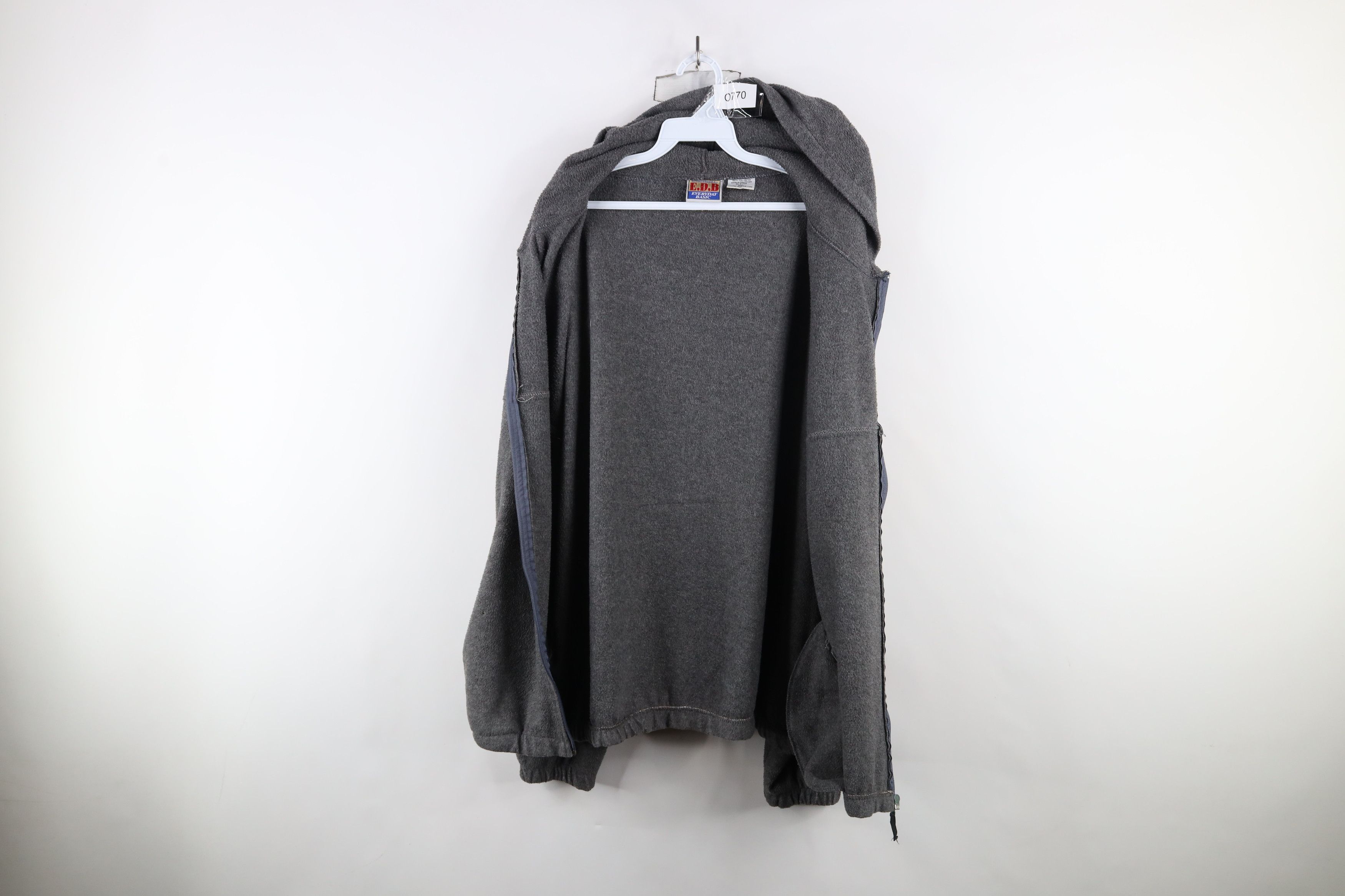 Vintage Vintage 90s Streetwear Blank Fleece Full Zip Hoodie Gray Size US XXL / EU 58 / 5 - 9 Thumbnail
