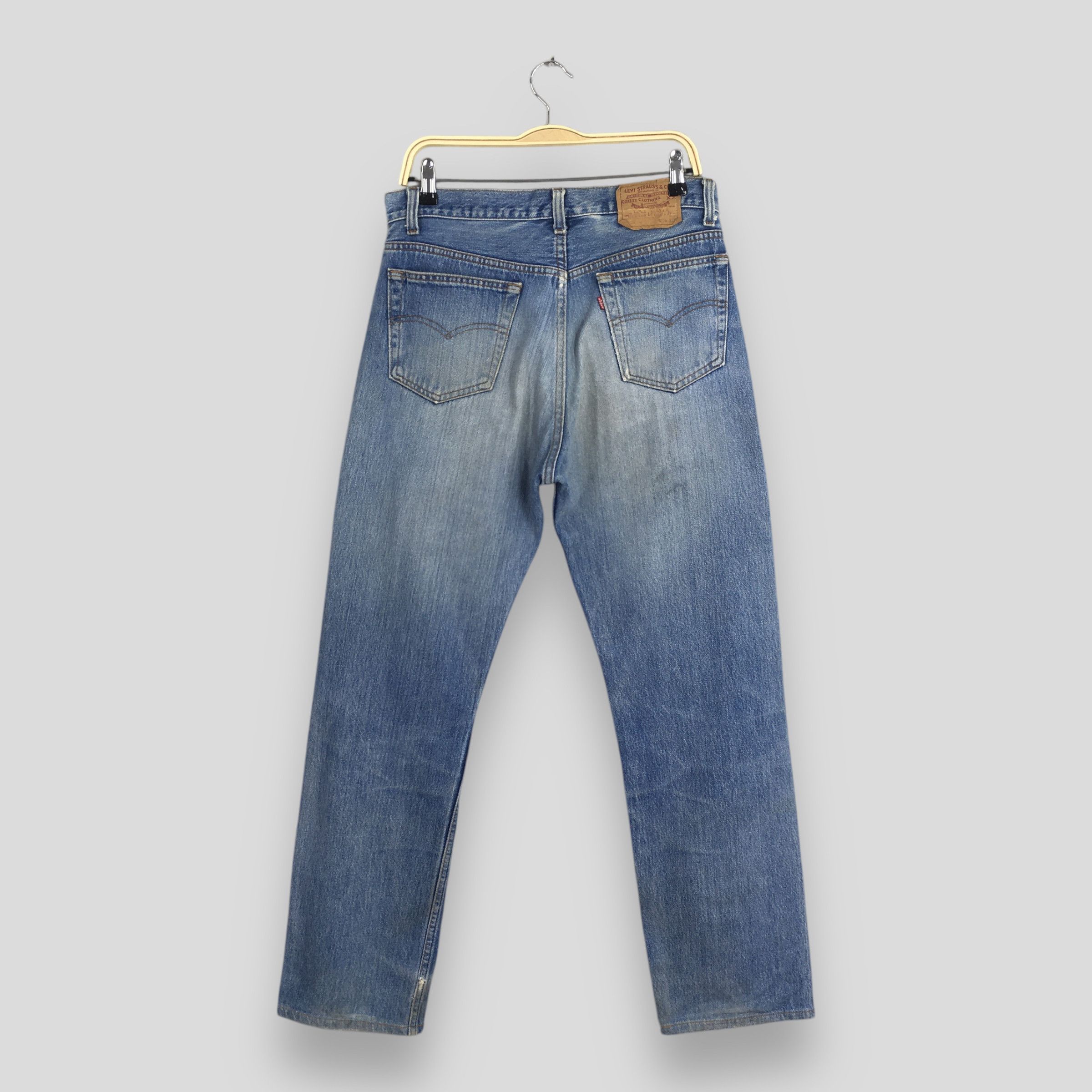 Levi's Size 32x29.5 Vintage 90s Levi's 501 Distressed Jeans S1162 Size US 32 / EU 48 - 8 Thumbnail