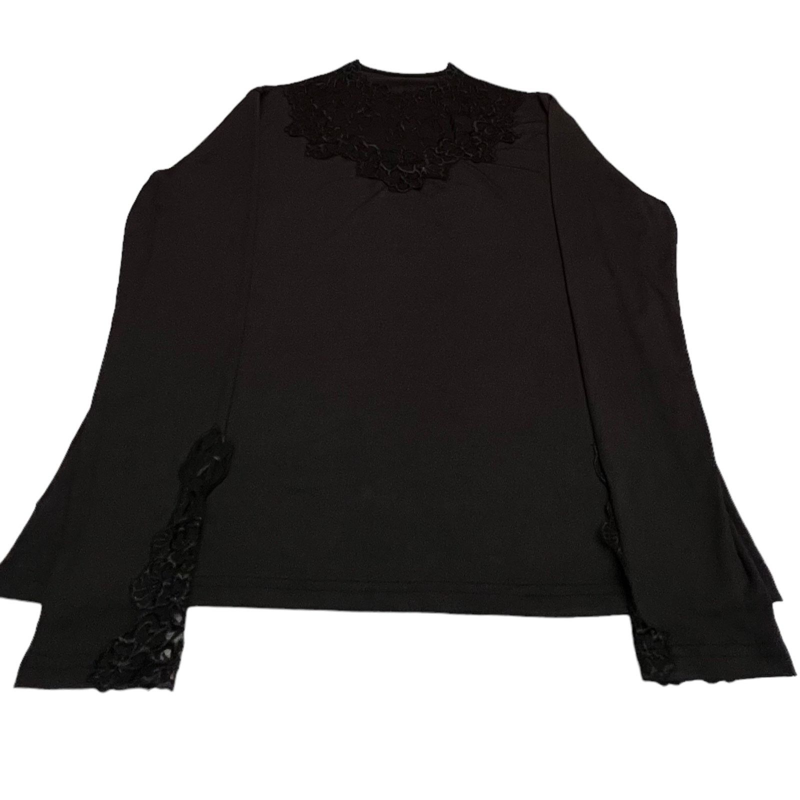 Other Woman’s Black Long Sleeve Top with Floral Lace Accents Size 3XL / US 20-22 - 4 Thumbnail