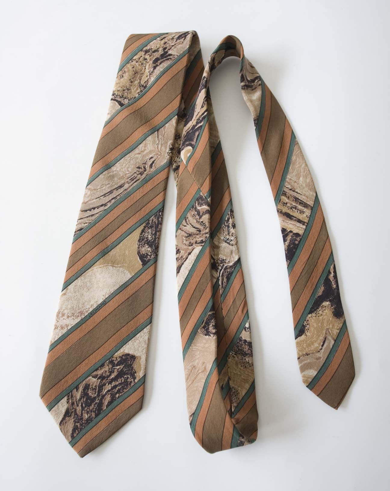 Leonard Paris × Vintage Leonard Paris Nectie Tie Silk Vintage Abstract Brown Size ONE SIZE - 1 Thumbnail