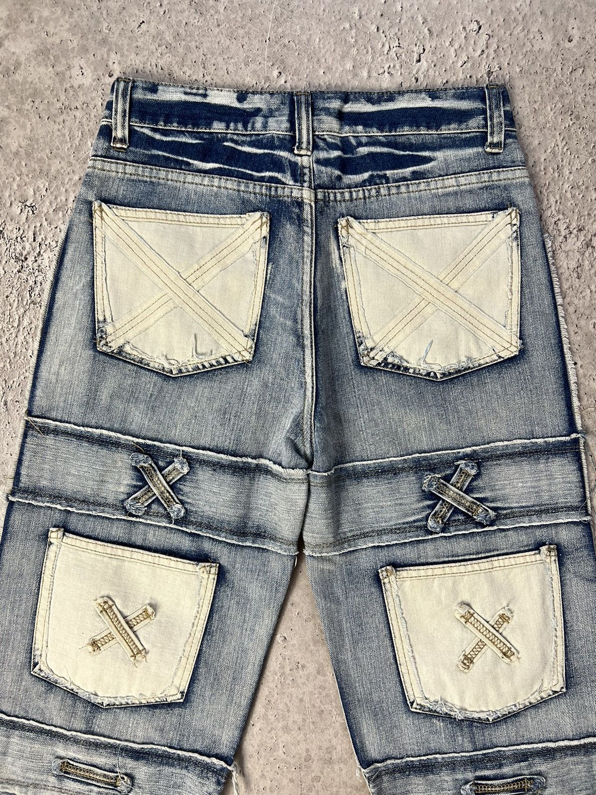 Japanese Brand × Junya Watanabe × Vintage Vintage PATCHWORK DENIM DISTRESSED SHORTS 2000s Size US 30 / EU 46 - 8 Thumbnail