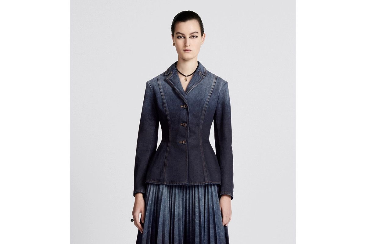 Dior o1bcso1str0225 Denim Bar Jacket in Gradient Blue Size M / US 6-8 / IT 42-44 - 4 Thumbnail