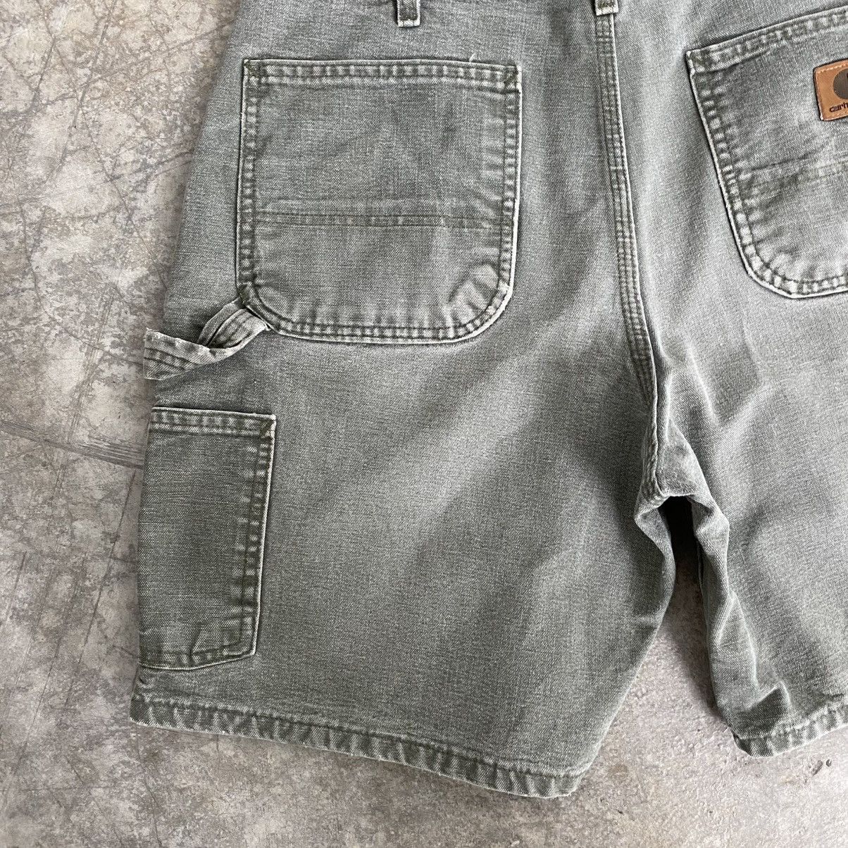 Carhartt VTG Carhartt Faded Moss Green Carpenter Baggy Shorts Jorts Size US 34 / EU 50 - 5 Thumbnail